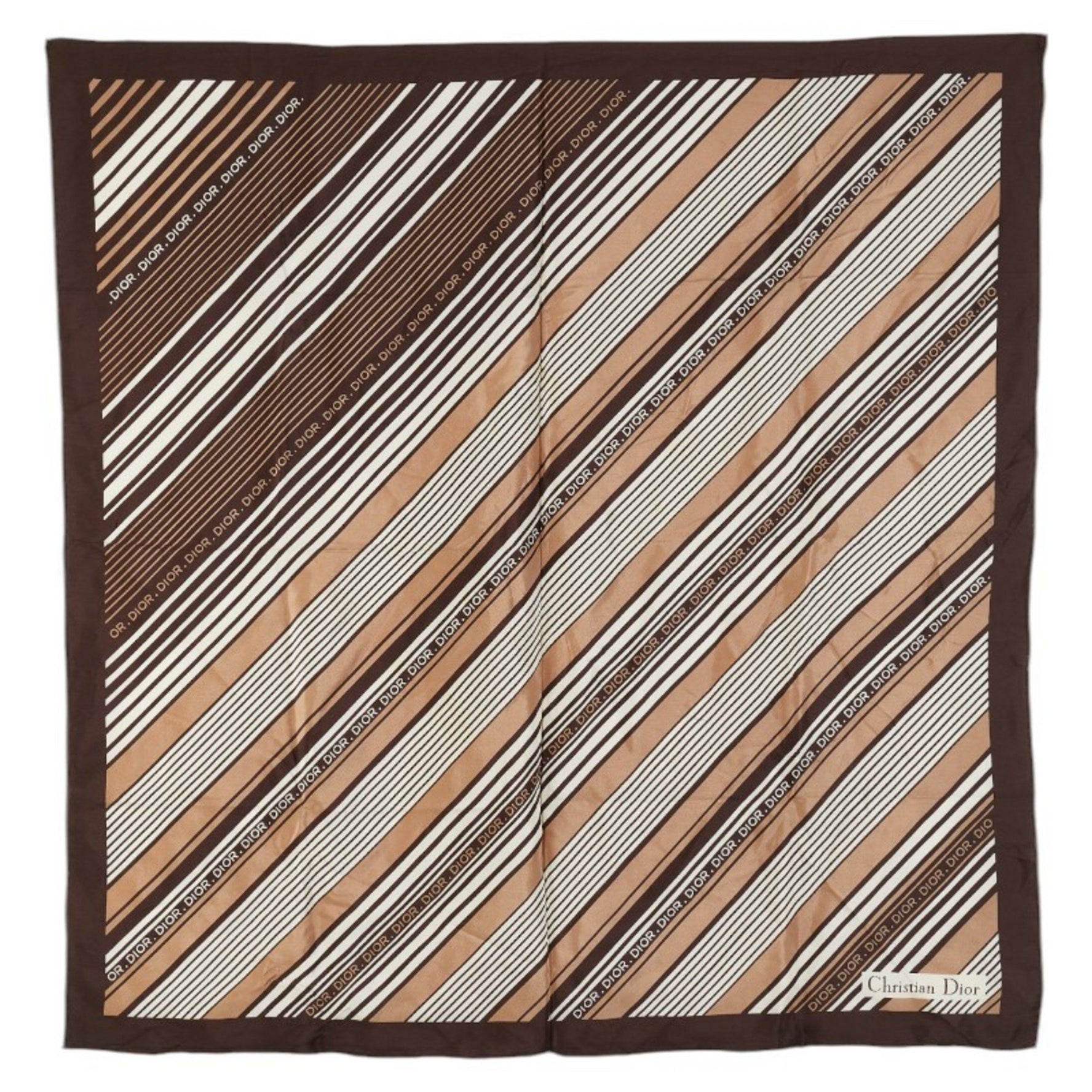 Christian Dior Dior striped logo scarf, silk
