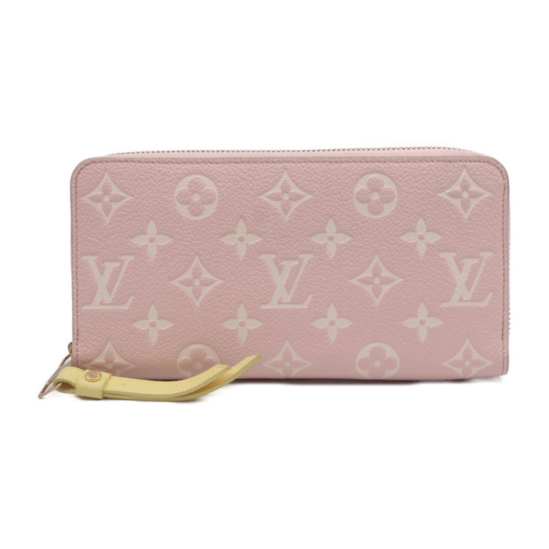 Louis Vuitton Zippy Wallet Monogram Empreinte Long Leather Pink x Beige Yellow White Round