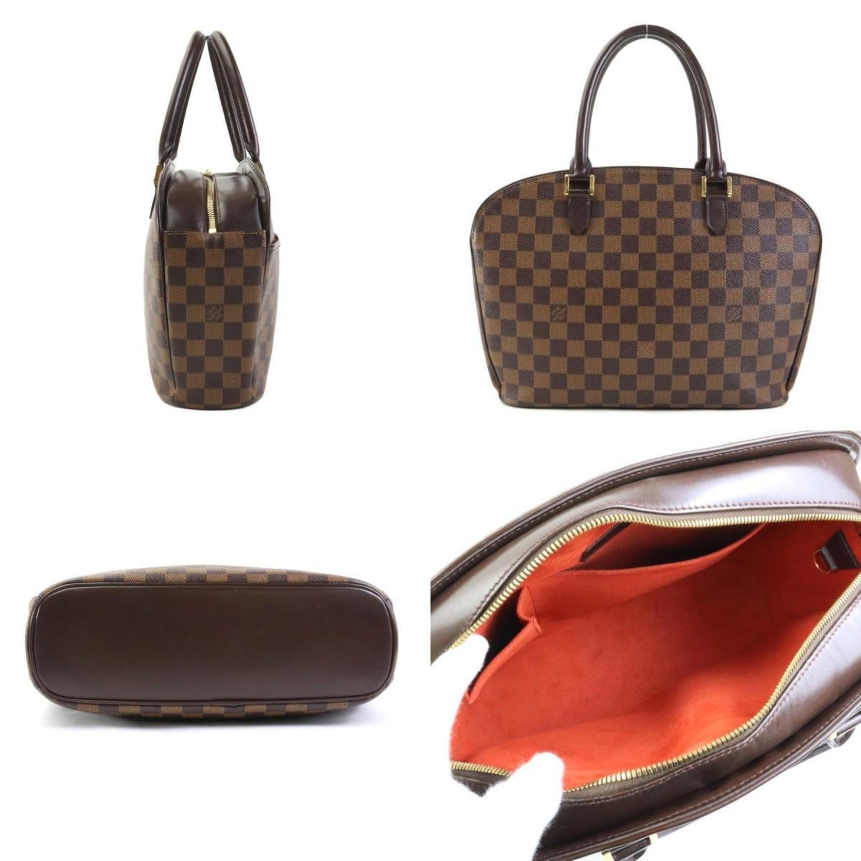 Louis Vuitton Handbag Damier Saria Horizontal Canvas Gold