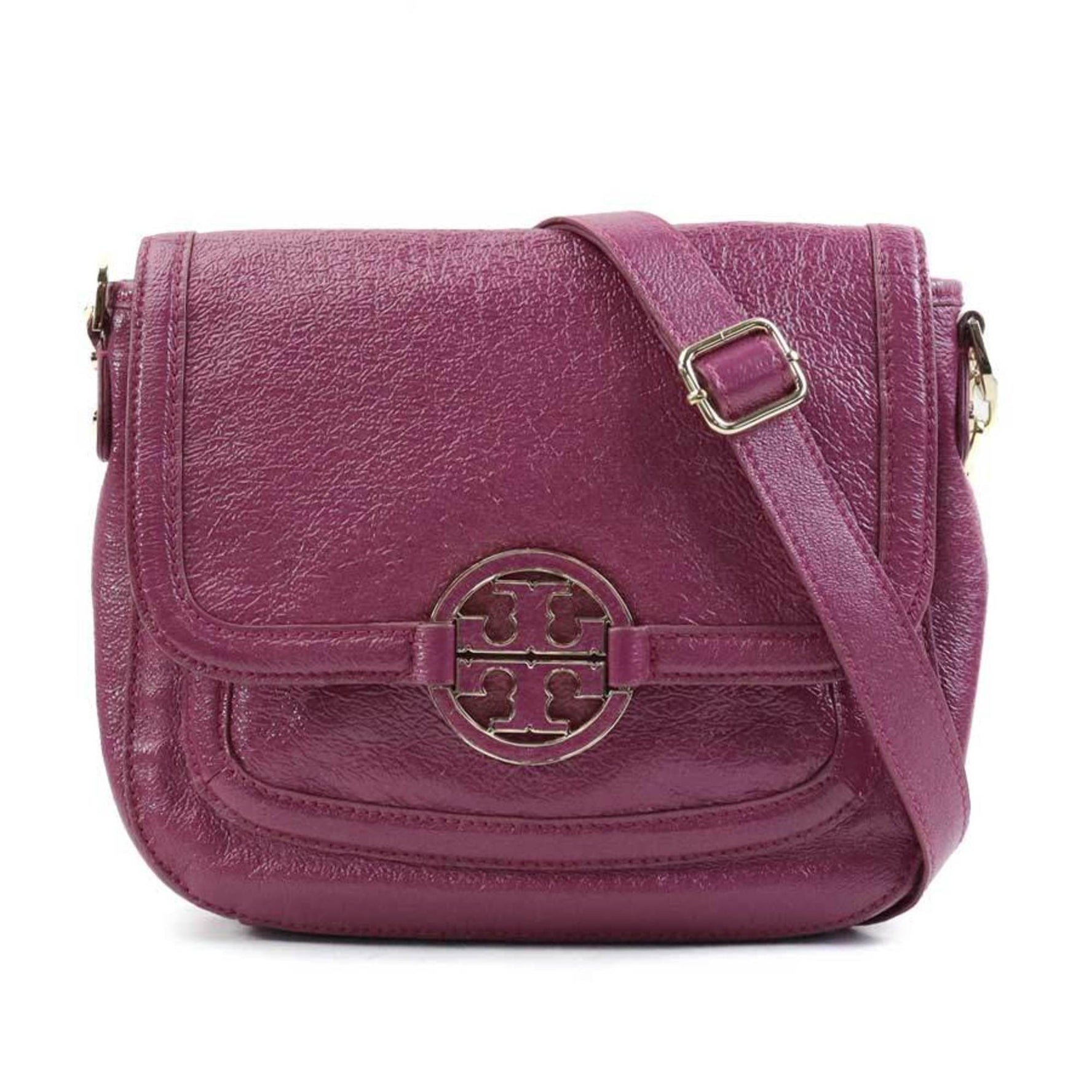 Tory Burch Shoulder Bag Leather Pink Purple