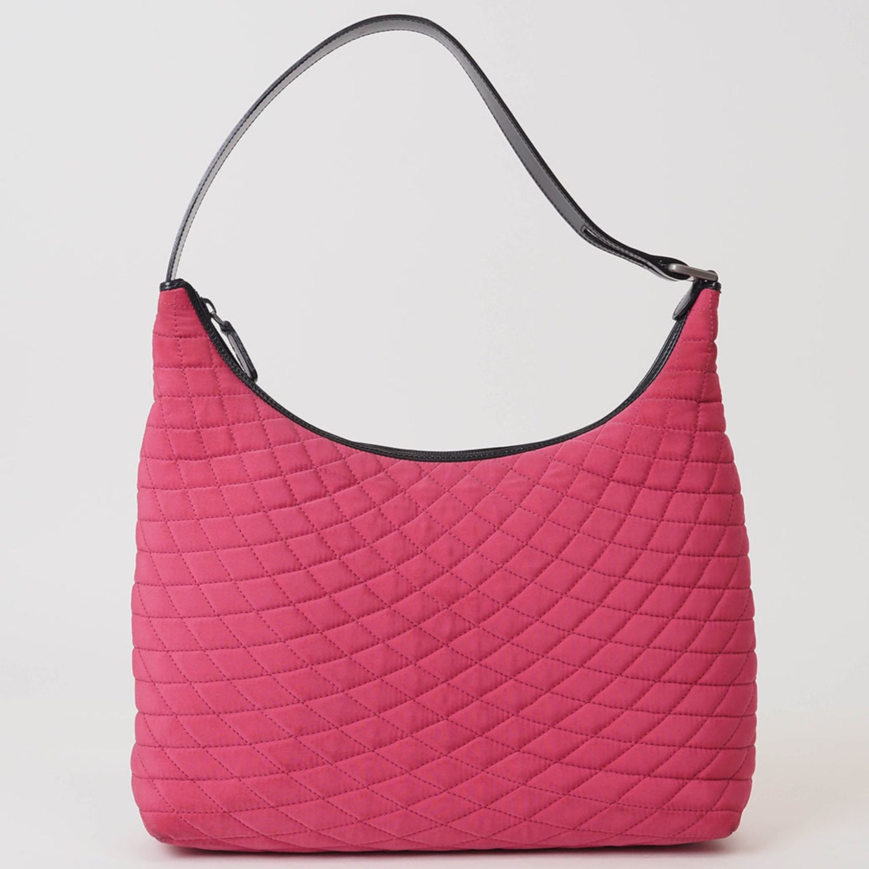 BALLY Hobo Quilted Bag Pink Black Nylon