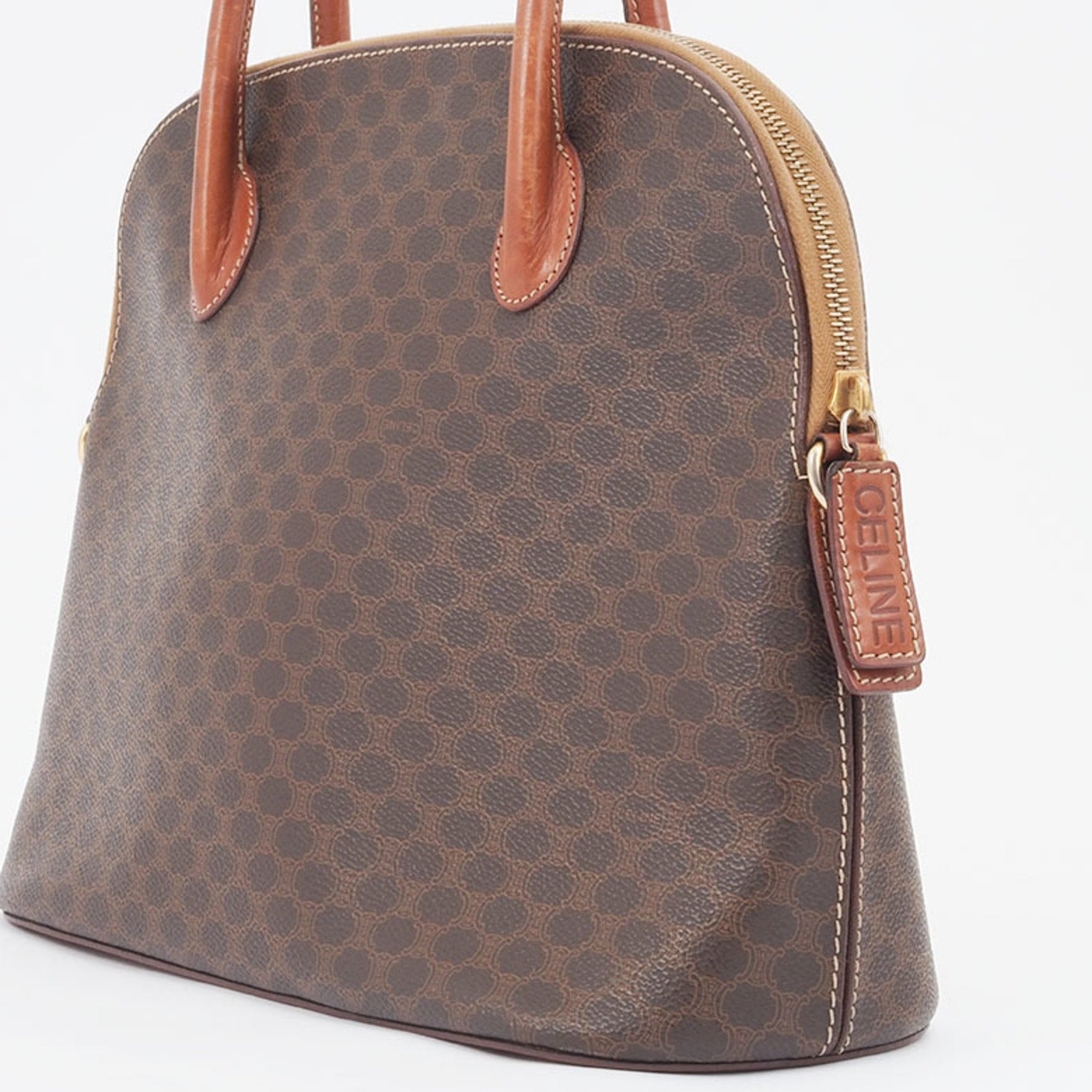Celine Old Macadam Hand Bag PVC Leather