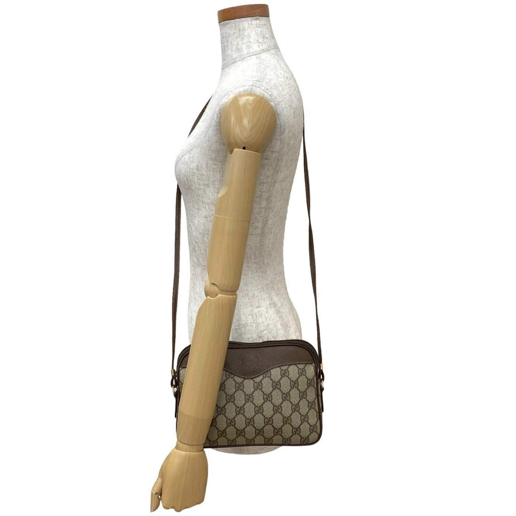 GUCCI Old Vintage GG Logo Leather Shoulder Bag/Pochette/Sacoche