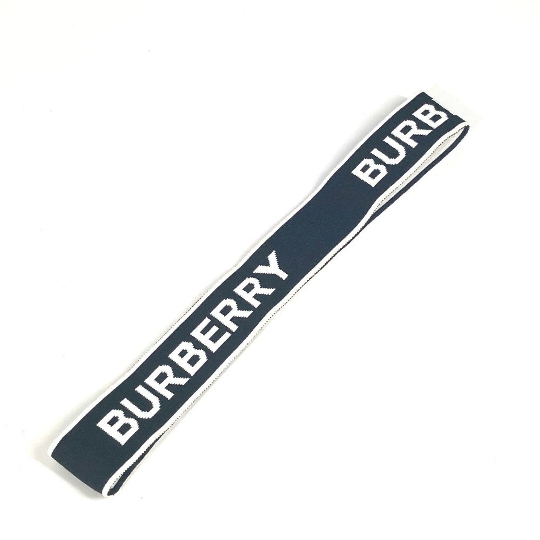 BURBERRY Logo Headband Accessory Hairband Nylon Black