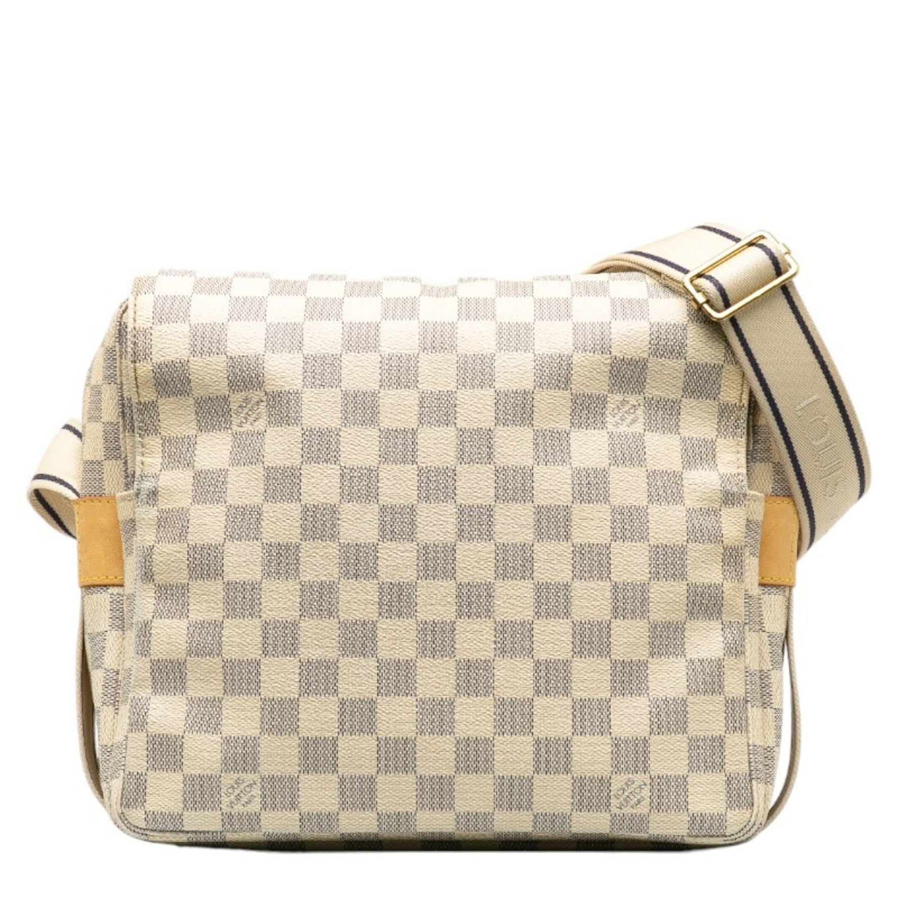 Louis Vuitton Damier Azur Naviglio Shoulder Bag PVC Leather