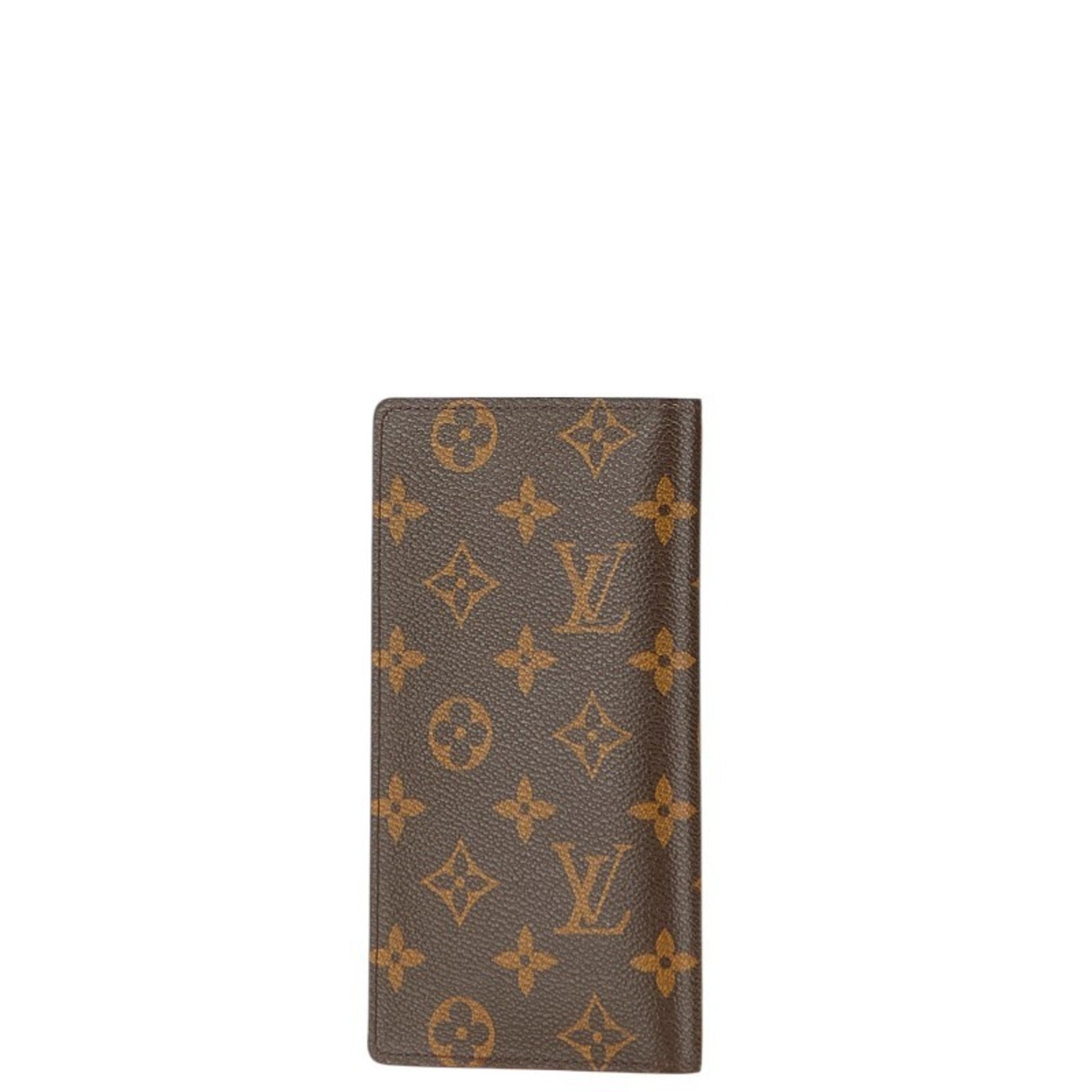 Louis Vuitton Monogram Porte-Valeur Carte Credit Long Wallet/Billfold Brown Leather LOUIS VUITTON