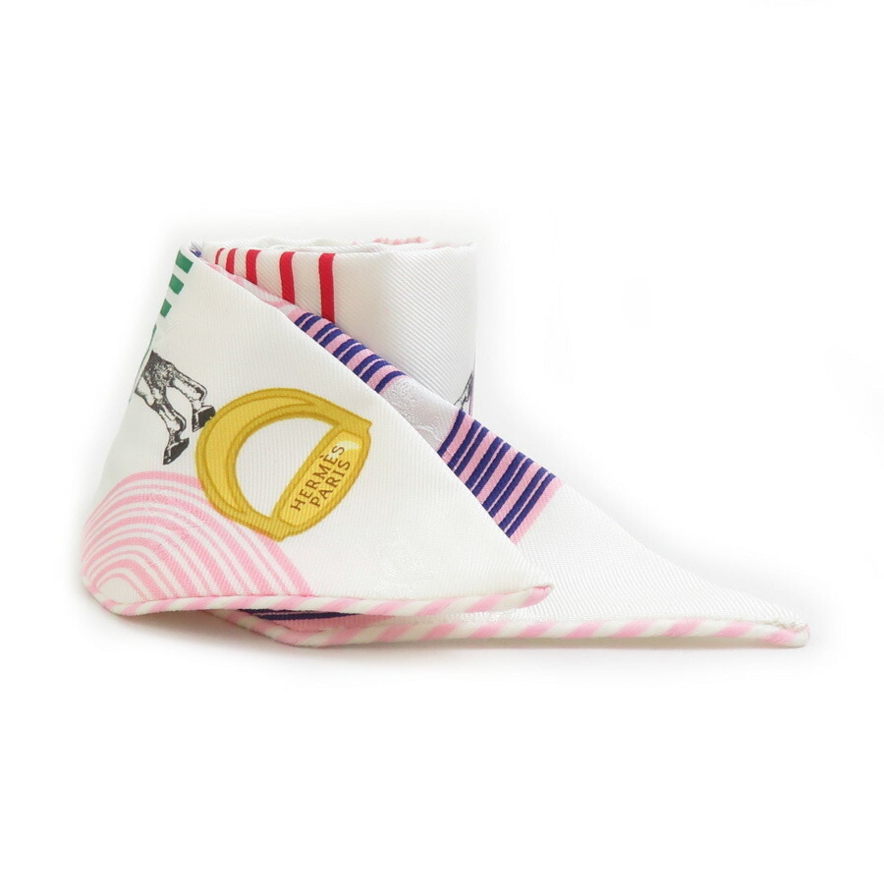 Hermes Hermès Twilly Silk Scarf in White and Multicolor