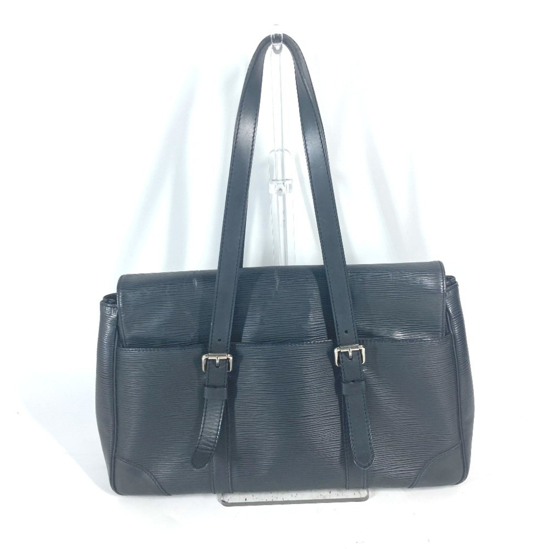 Louis Vuitton Epi Segur MM Tote Bag Flap Shoulder Leather Noir Black