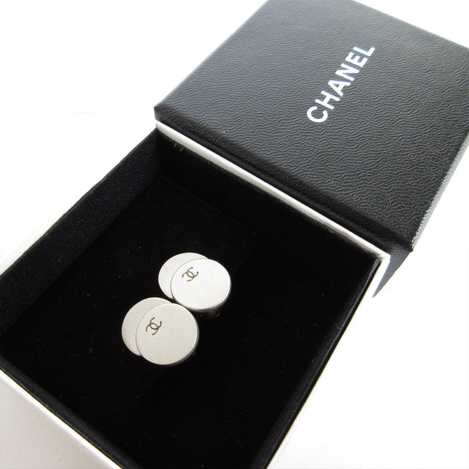 CHANEL Coco Mark Metal Matte Earrings