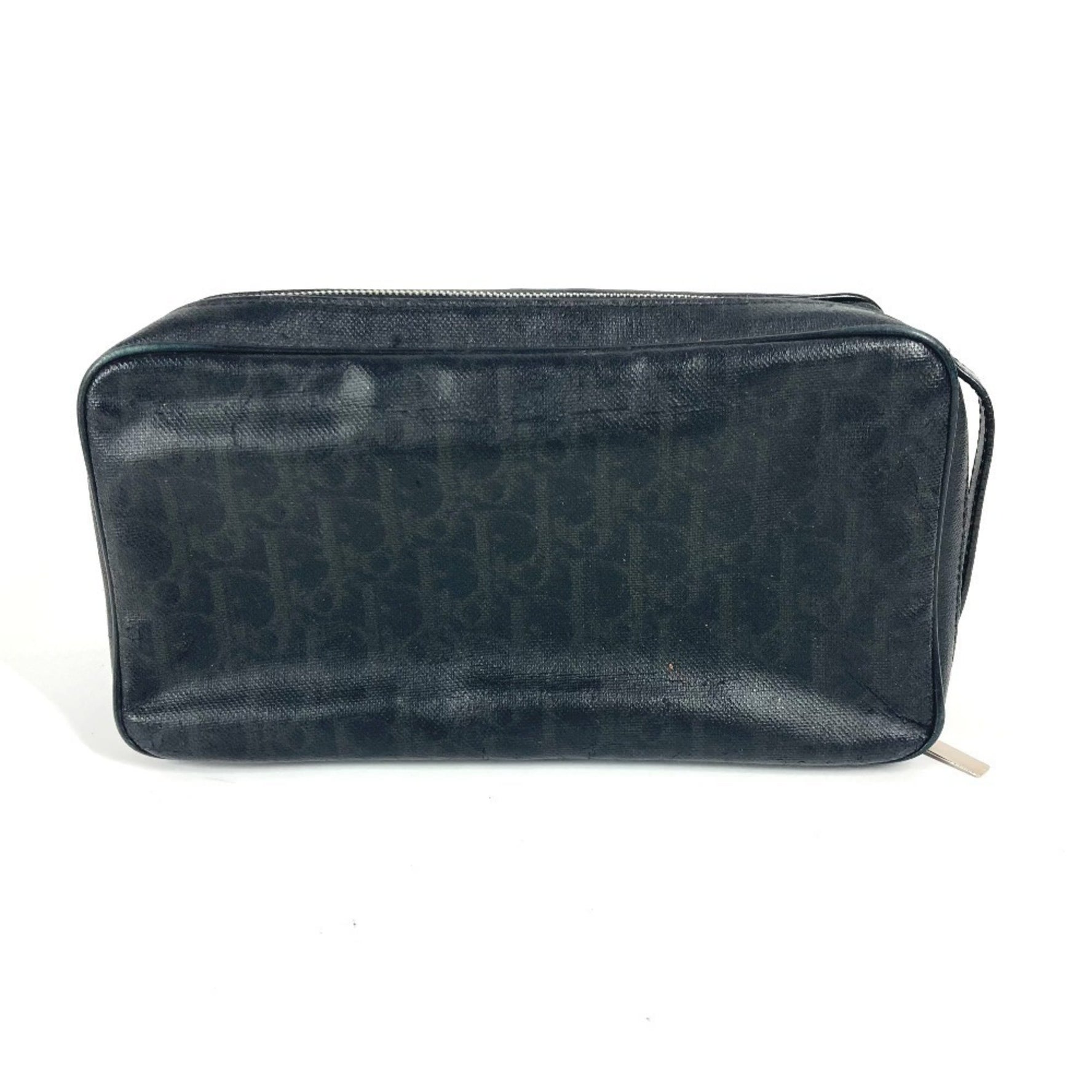 Christian Dior Dior Trotter Logo Pouch Clutch Bag Second Leather Coated Canvas Men's