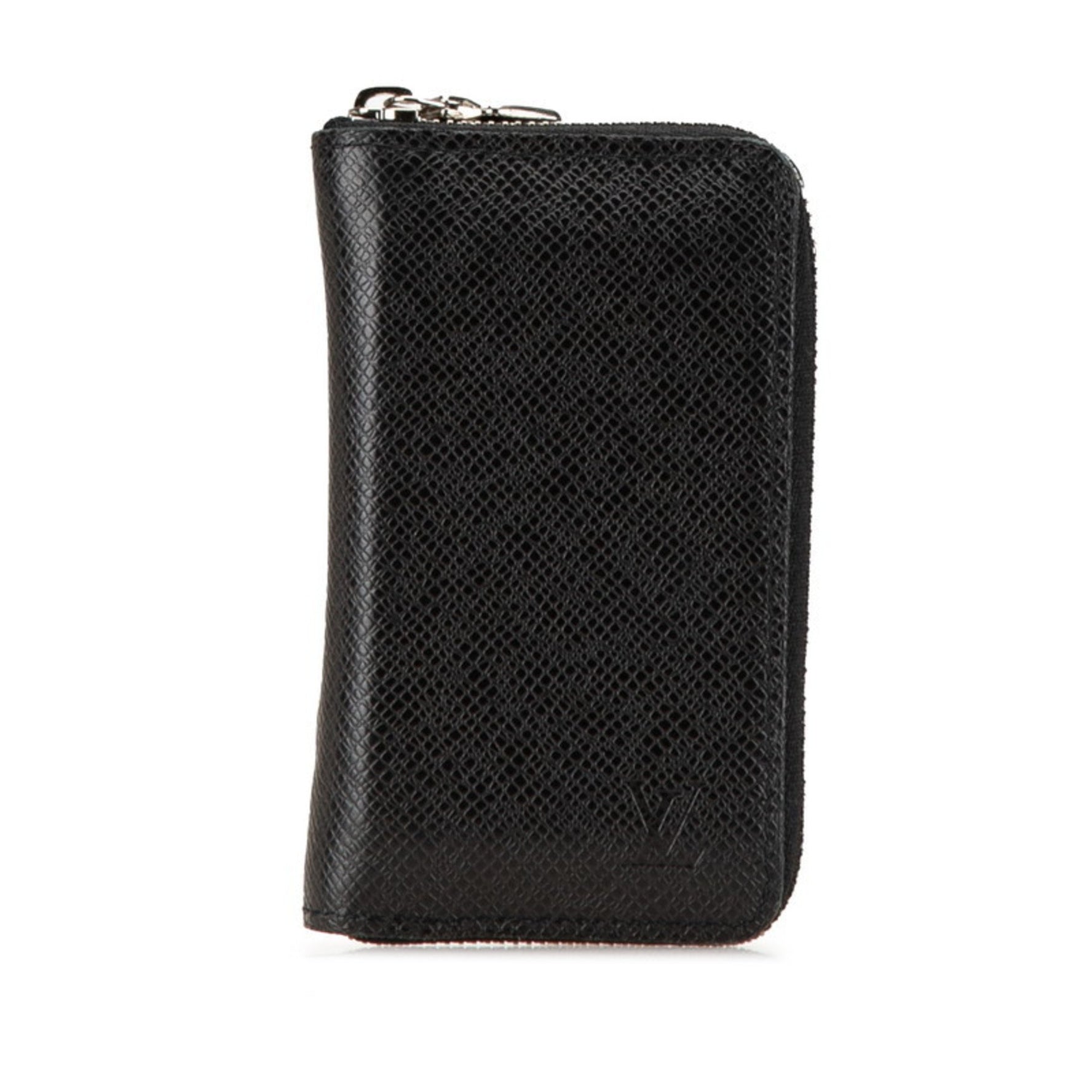Louis Vuitton Taiga Zippy Coin Purse Case Ardoise Black Leather