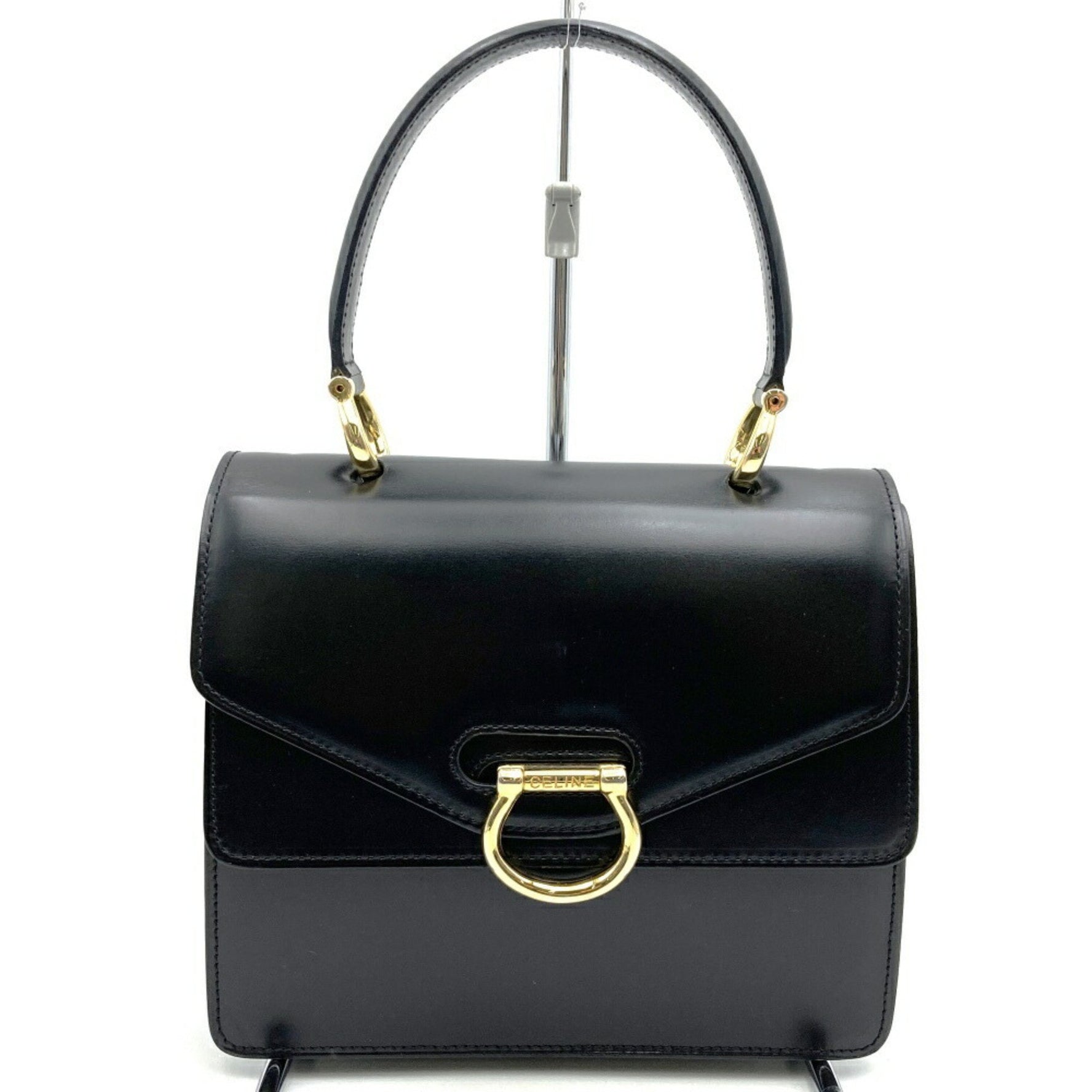 CELINE Gancini Leather Handbag in