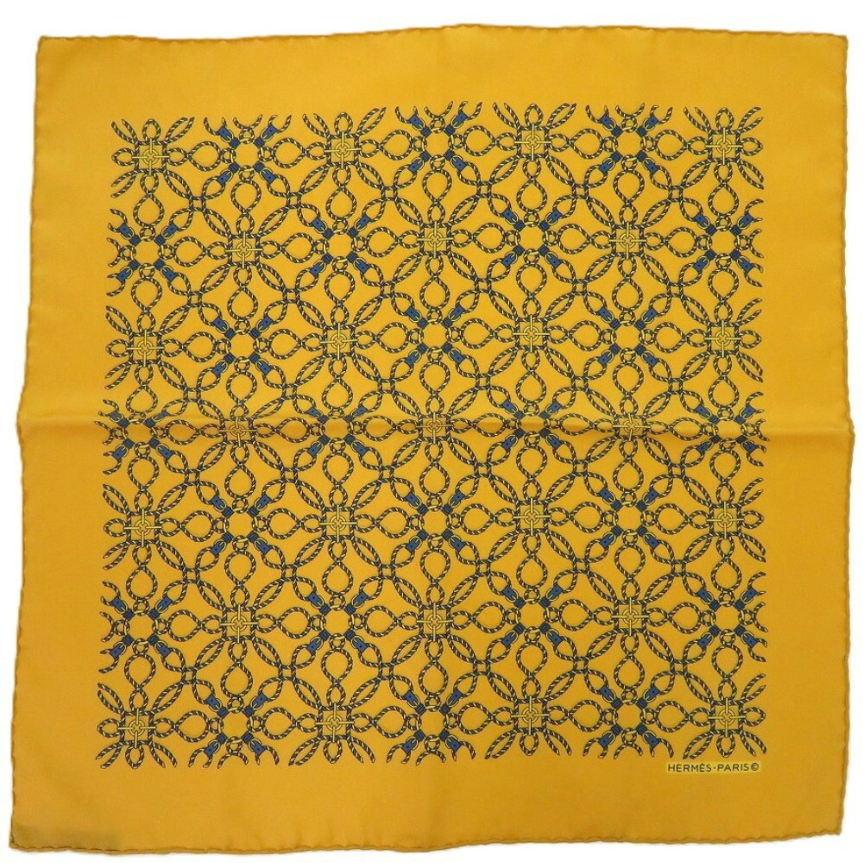 Hermes Petit Carré Rope Pattern Silk 0189 Scarf Muffler