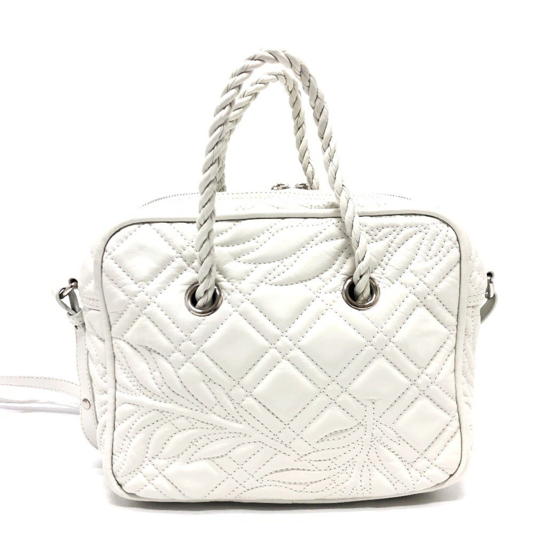 BALENCIAGA Quilted Blanket Square S Bag Shoulder Handbag Leather