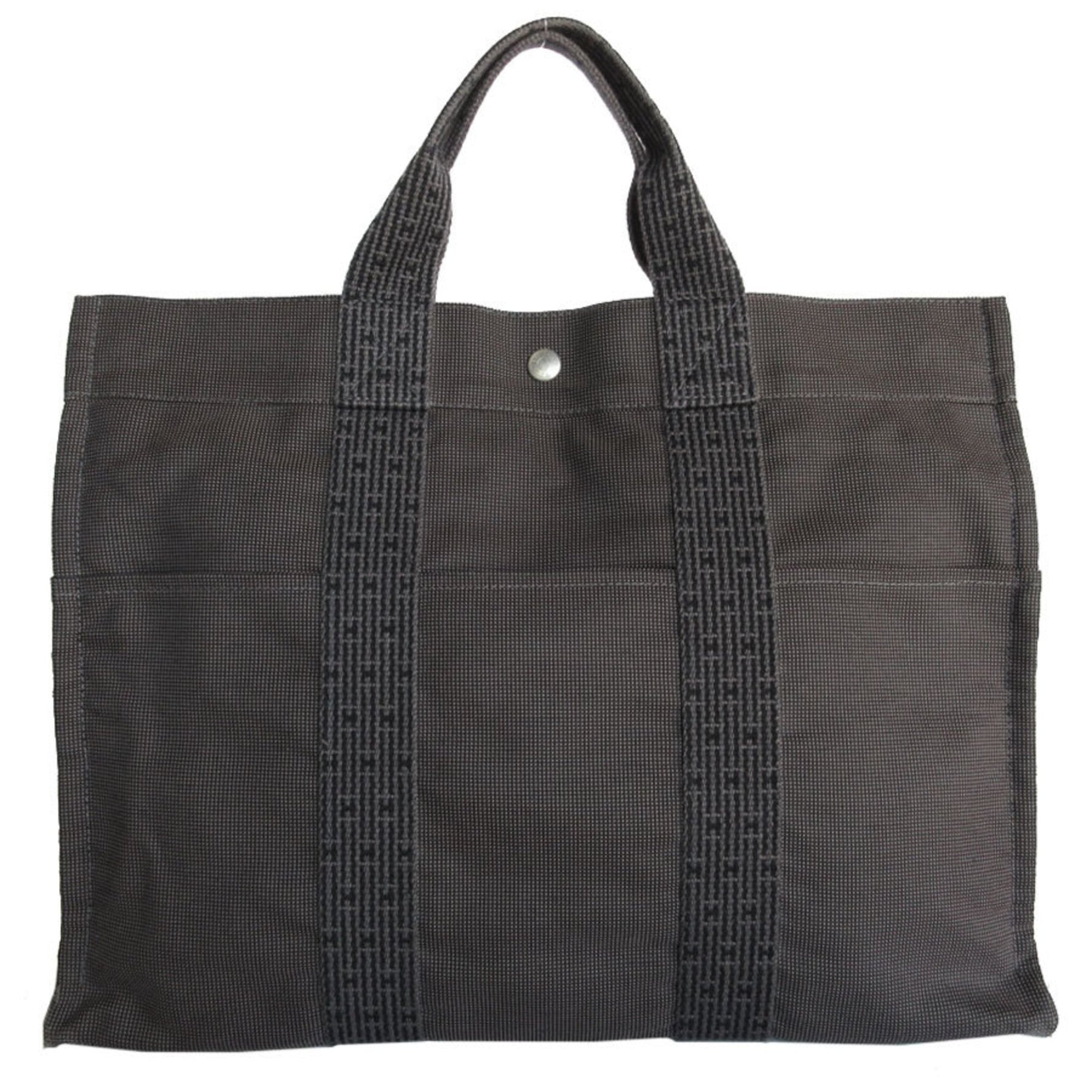 Hermes handbag tote bag Air Line canvas dark grey men's