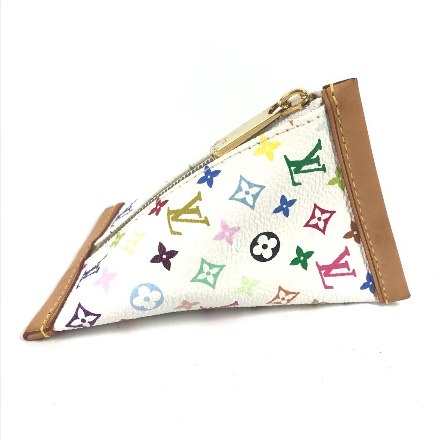 Louis Vuitton Monogram Multicolor Berlingo Compact Wallet Triangle Wallet/Coin Case Canvas Men's Blanc White