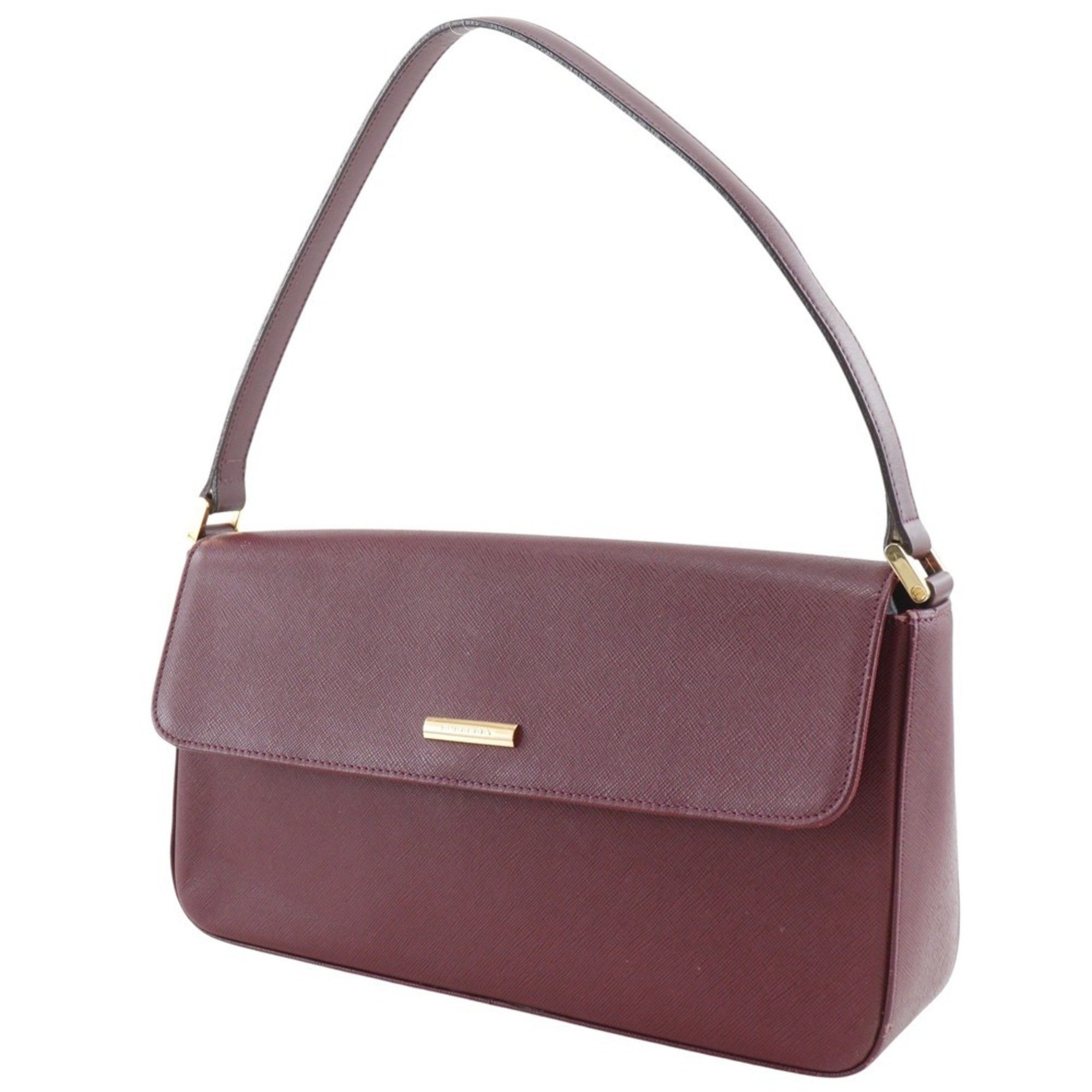 Burberry Hobo Shoulder Bag Leather Bordeaux Type