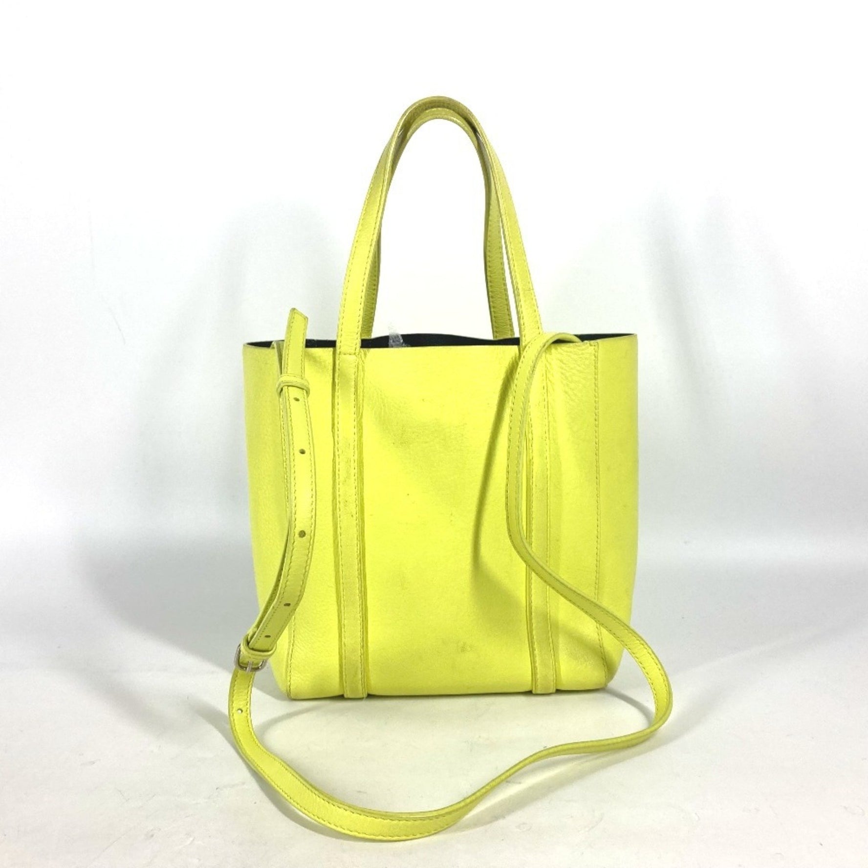 BALENCIAGA Everyday Tote Bag XXS Shoulder Leather Yellow