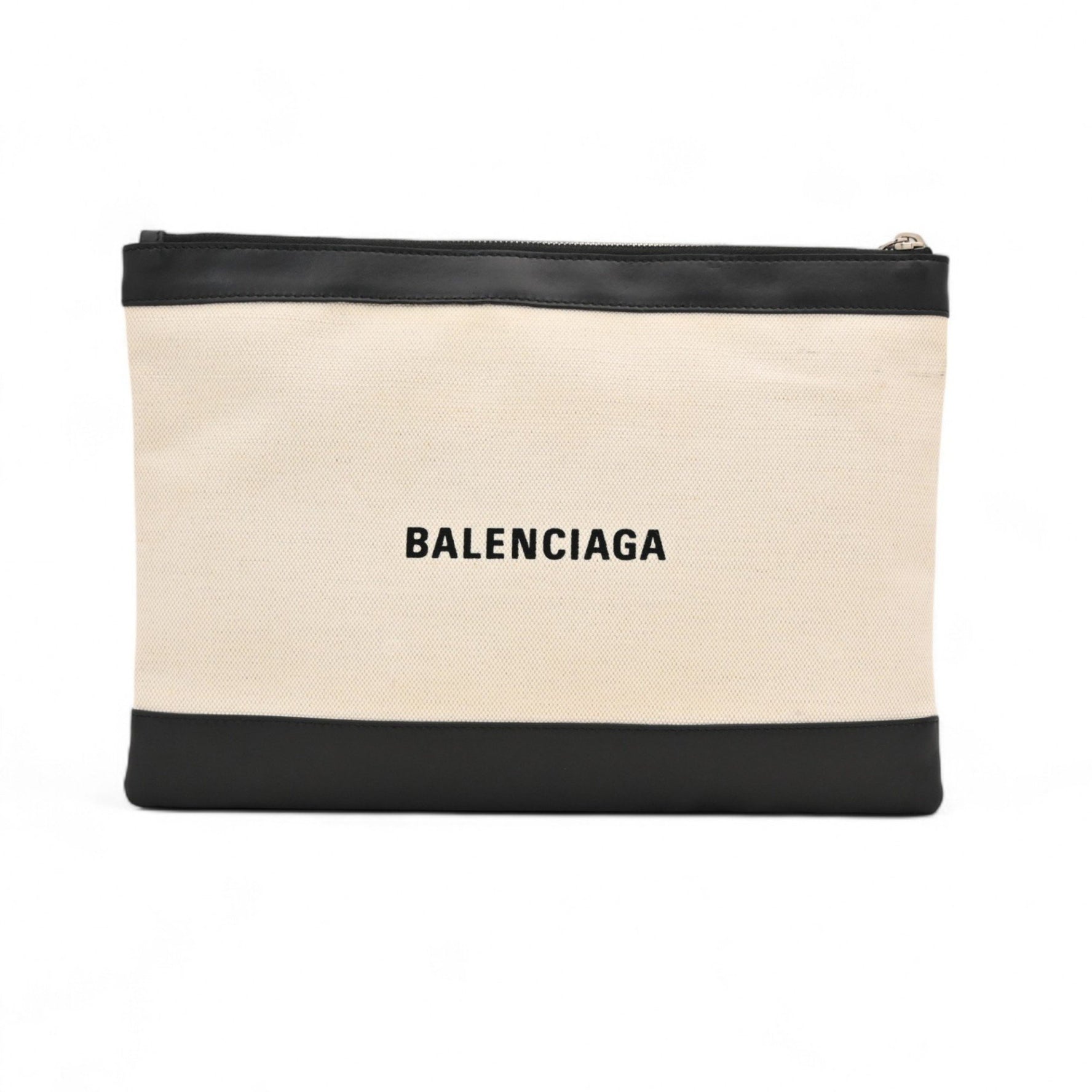 Balenciaga Logo Navy Clip M Clutch Bag