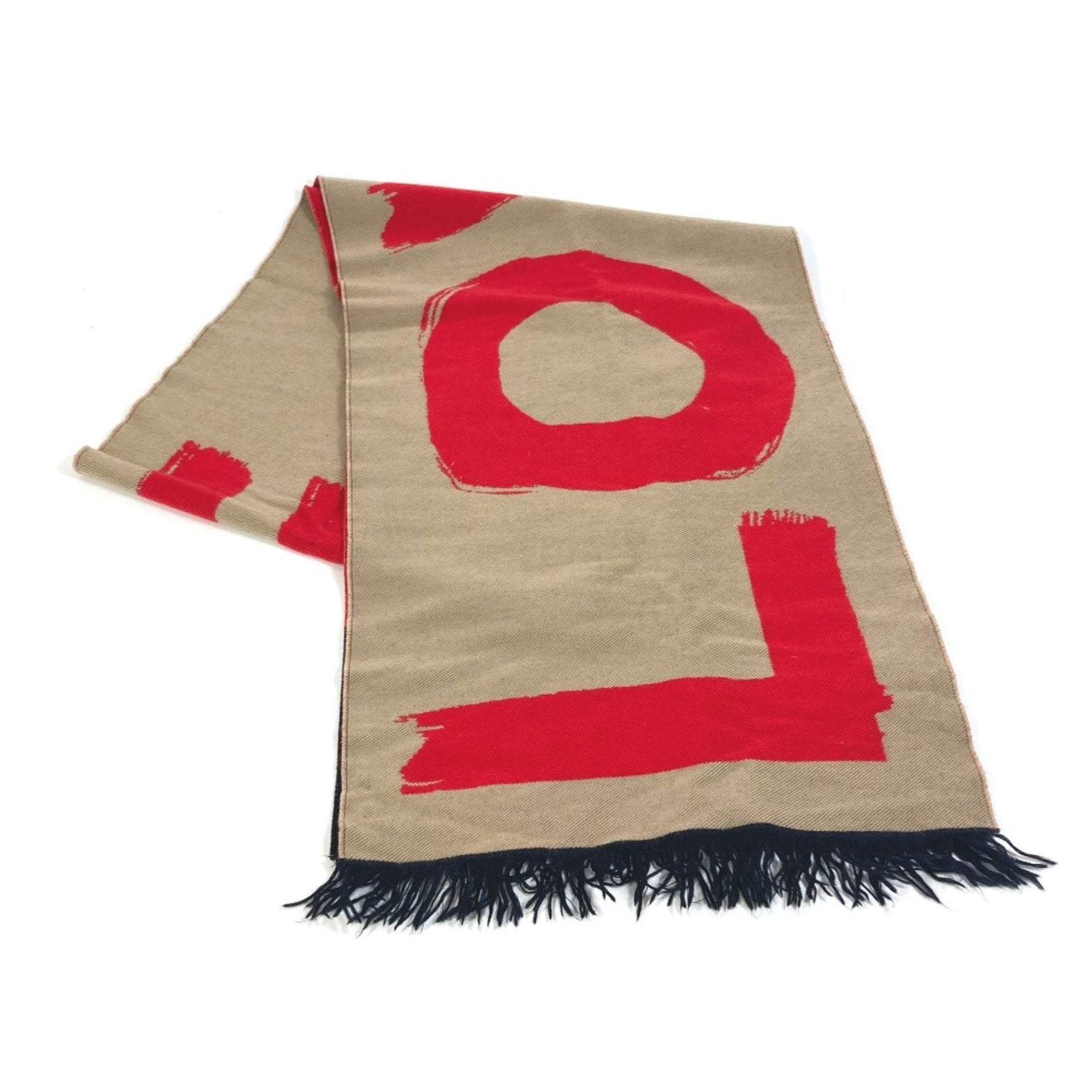 Burberry fringe LOVE Scarf Red