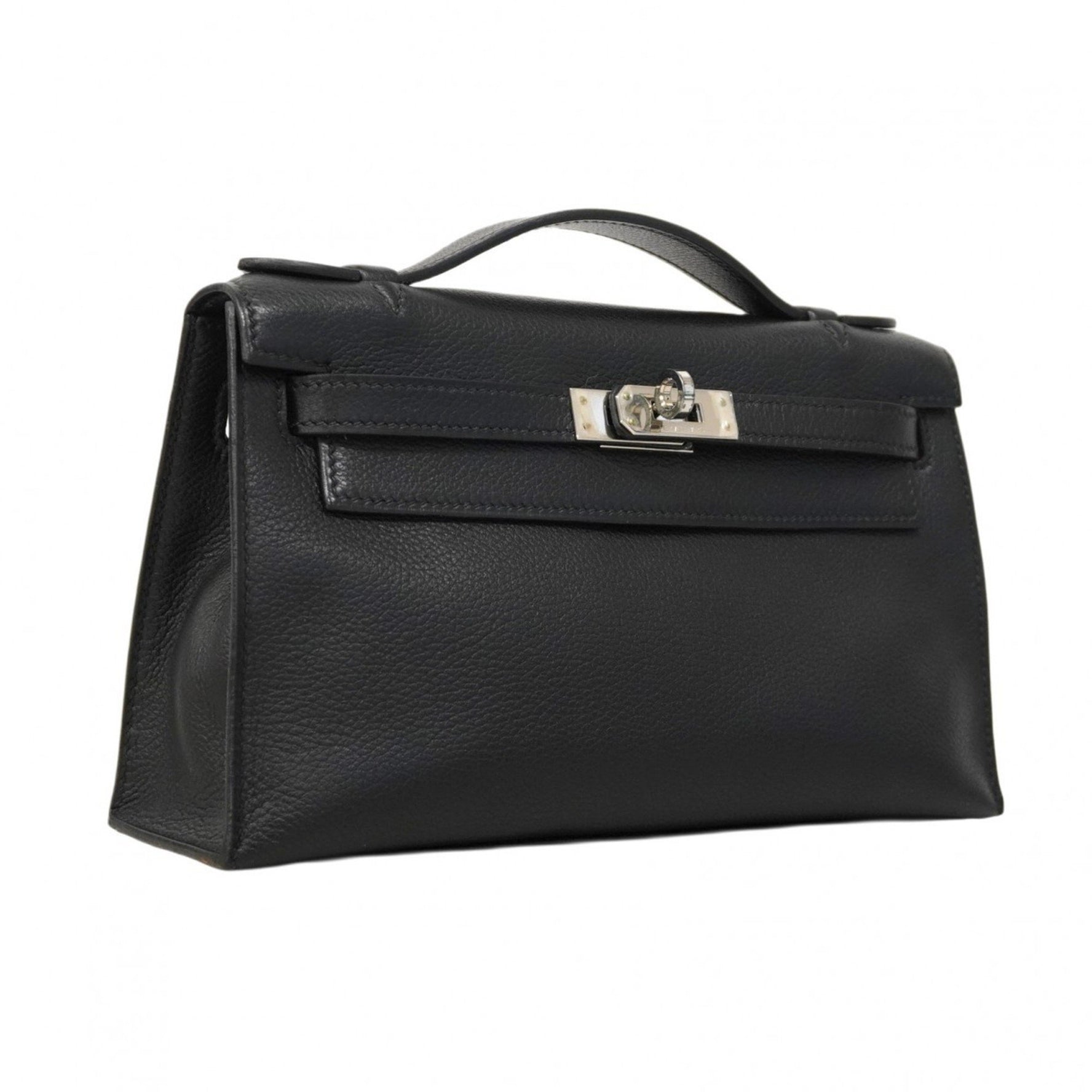 Hermes Hermès Pochette Kelly handbag, Evercolor, black, J stamp, women's