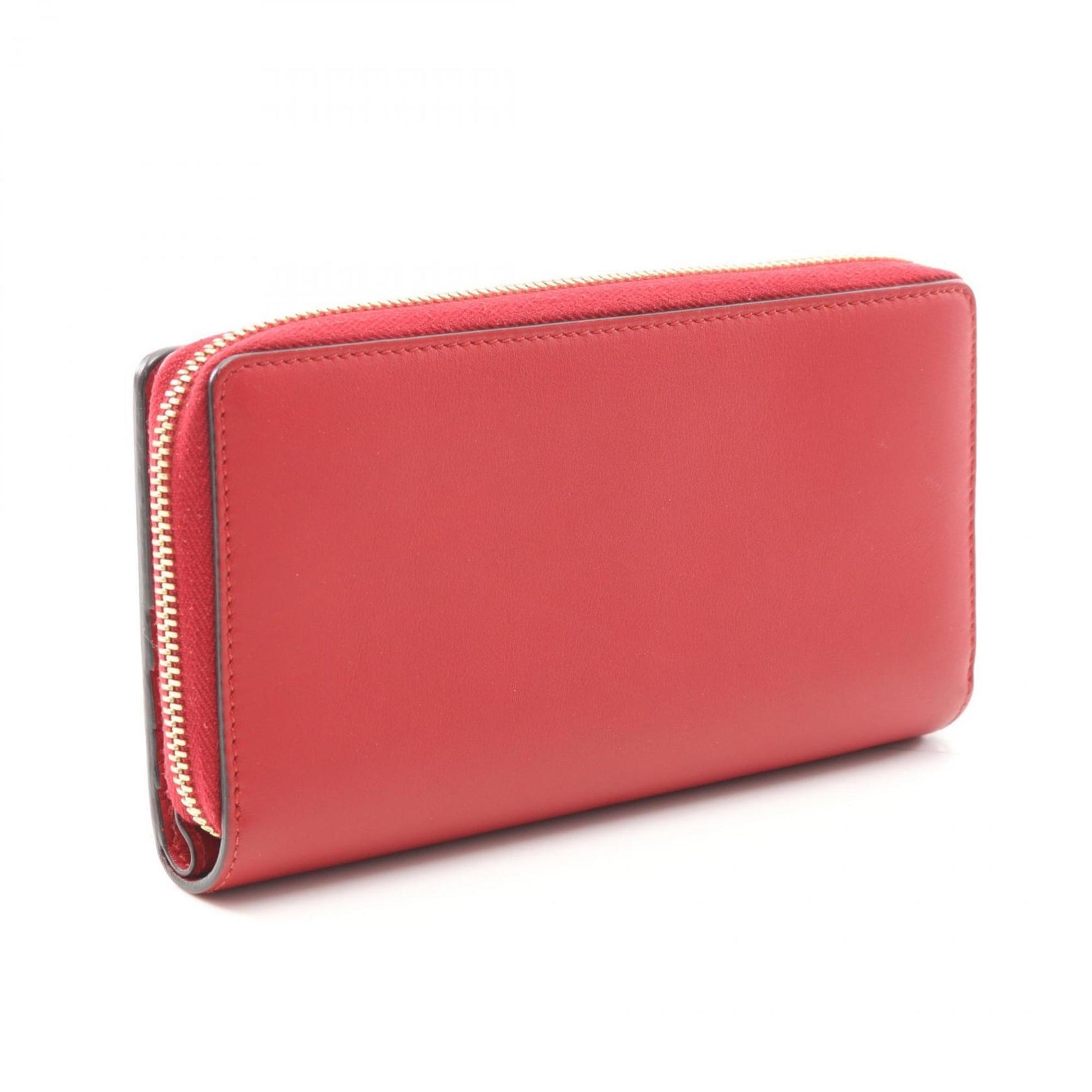 Gucci Bamboo Round Long Wallet, Leather, Red