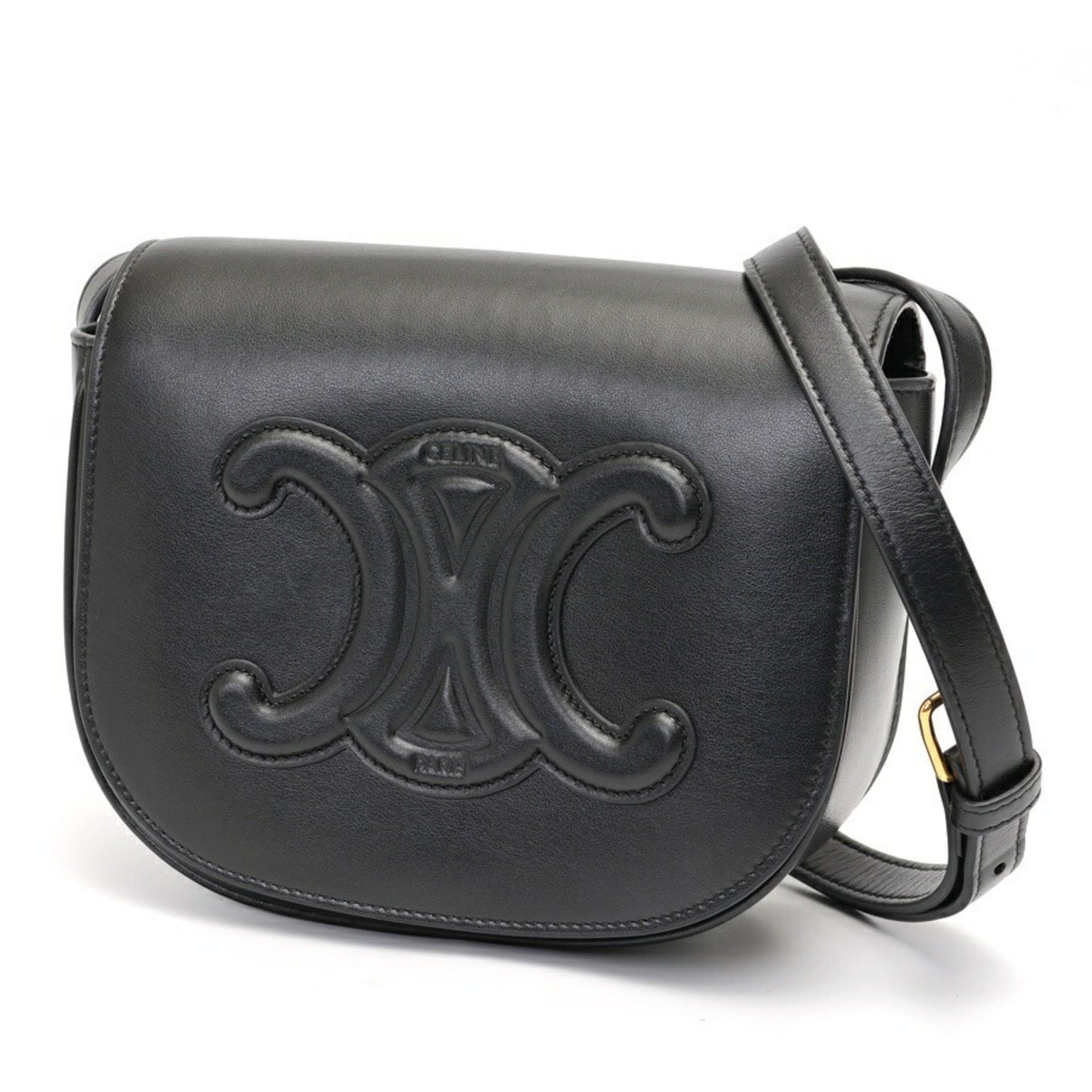 CELINE Folco Cuir Triomphe Shoulder Bag Smooth Calfskin