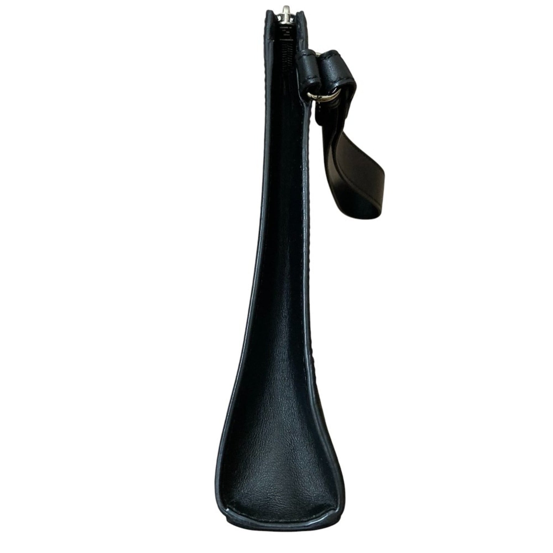 FENDI Diagonal Zucca Pattern Clutch Bag Black