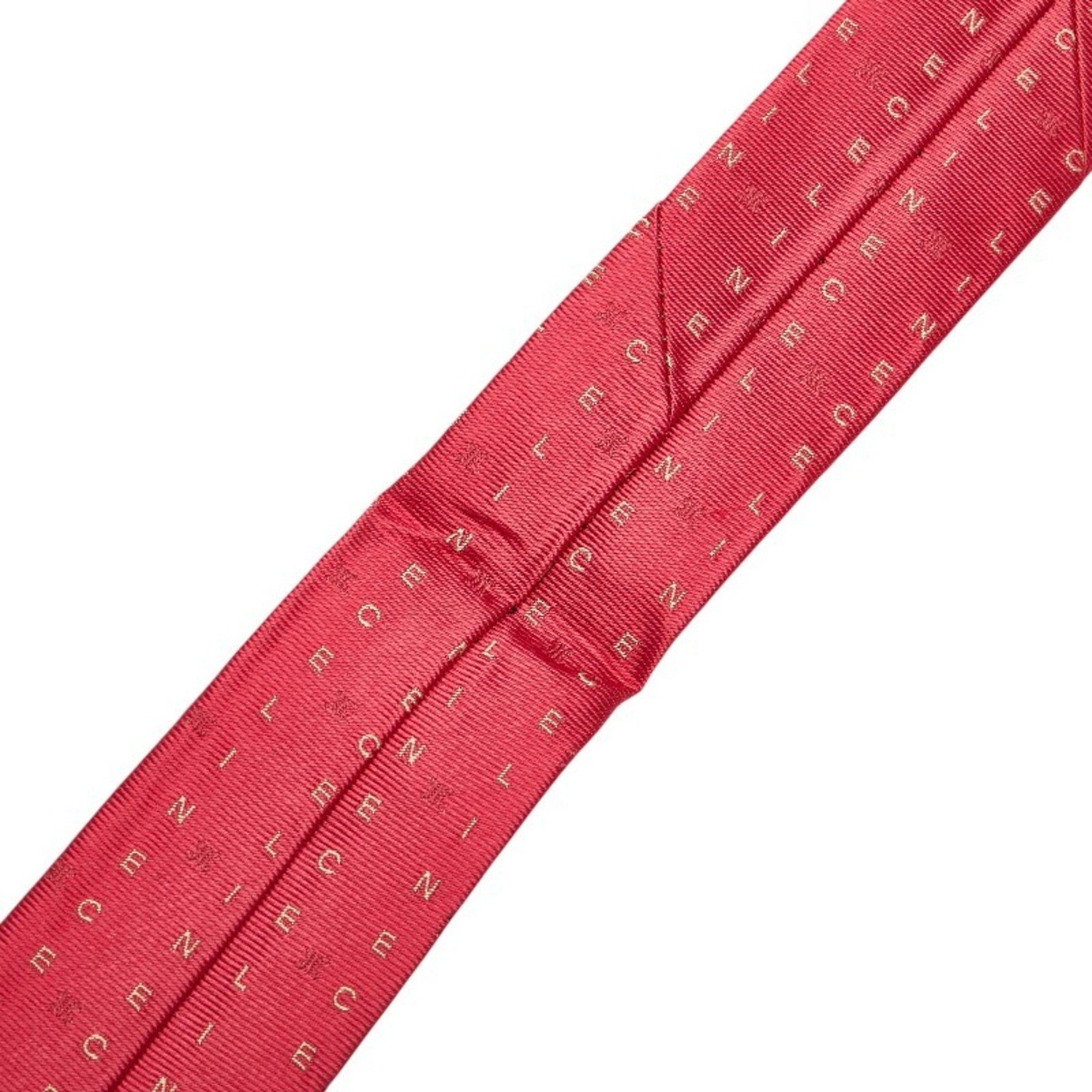 Celine Triomphe Logo Tie, Red and Beige Silk
