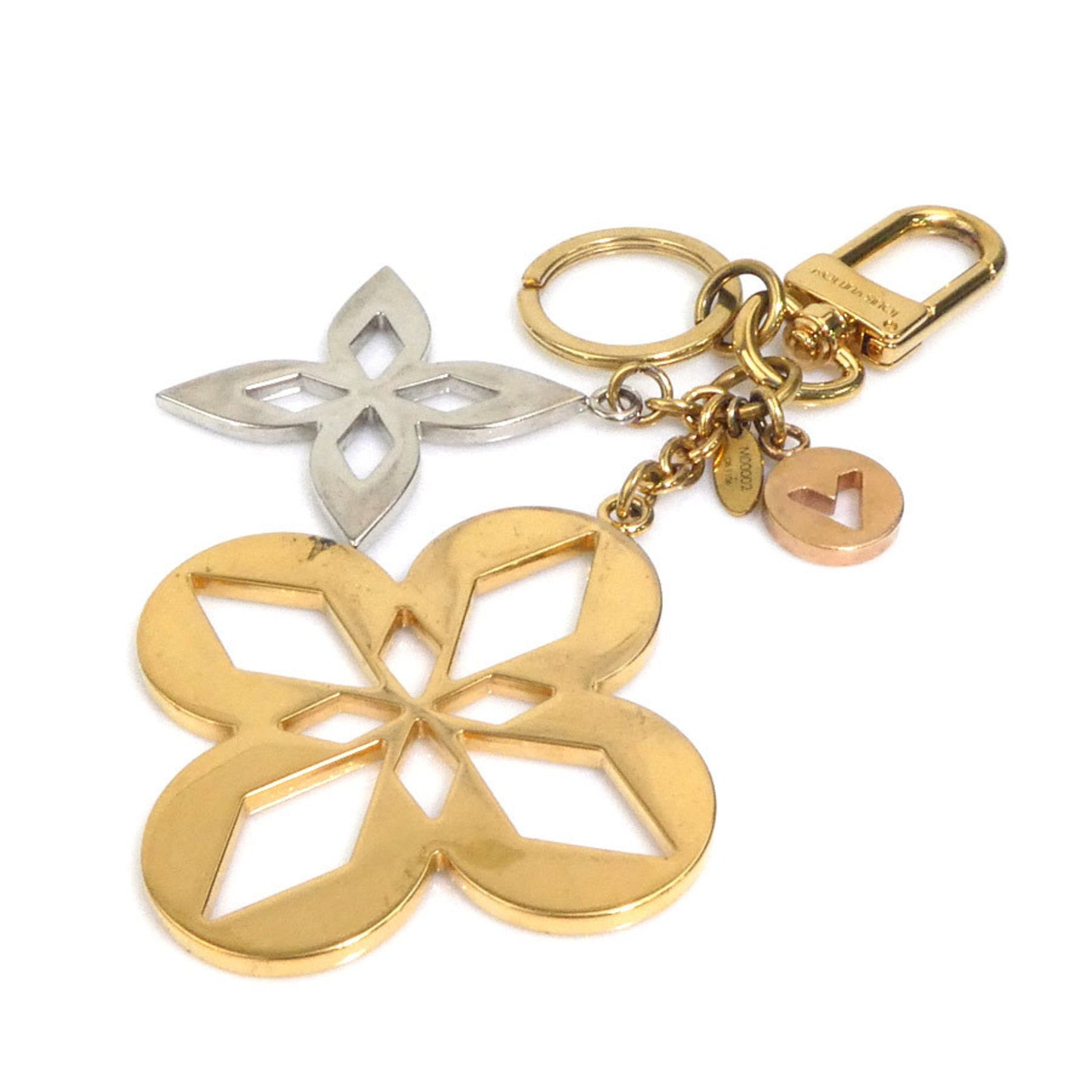 Louis Vuitton Charm Keyring Maltage Blossom Metal Gold x Silver Men's