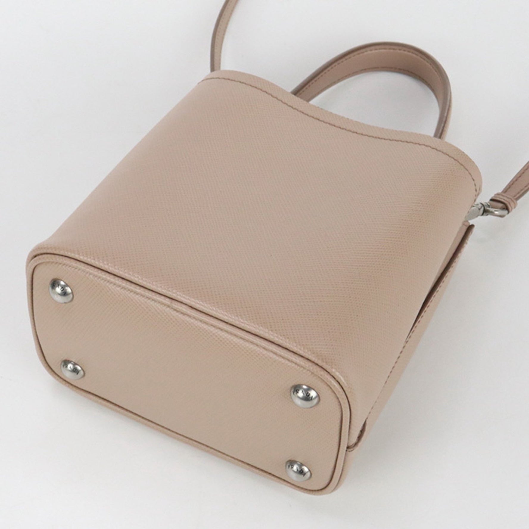 PRADA Handbag Pannier Saffiano Leather Small Bag Pink