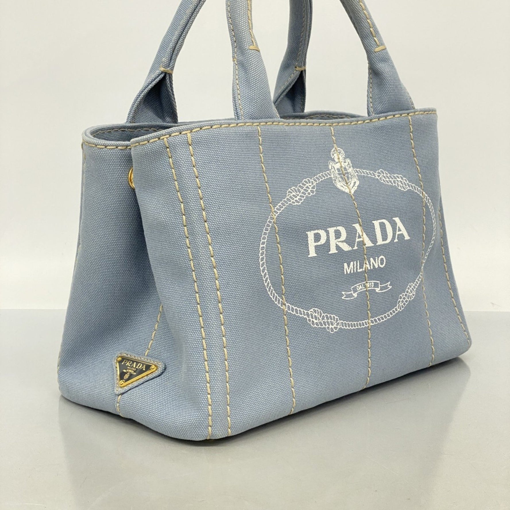Prada Canapa Canvas Sky Blue Handbag, Bag