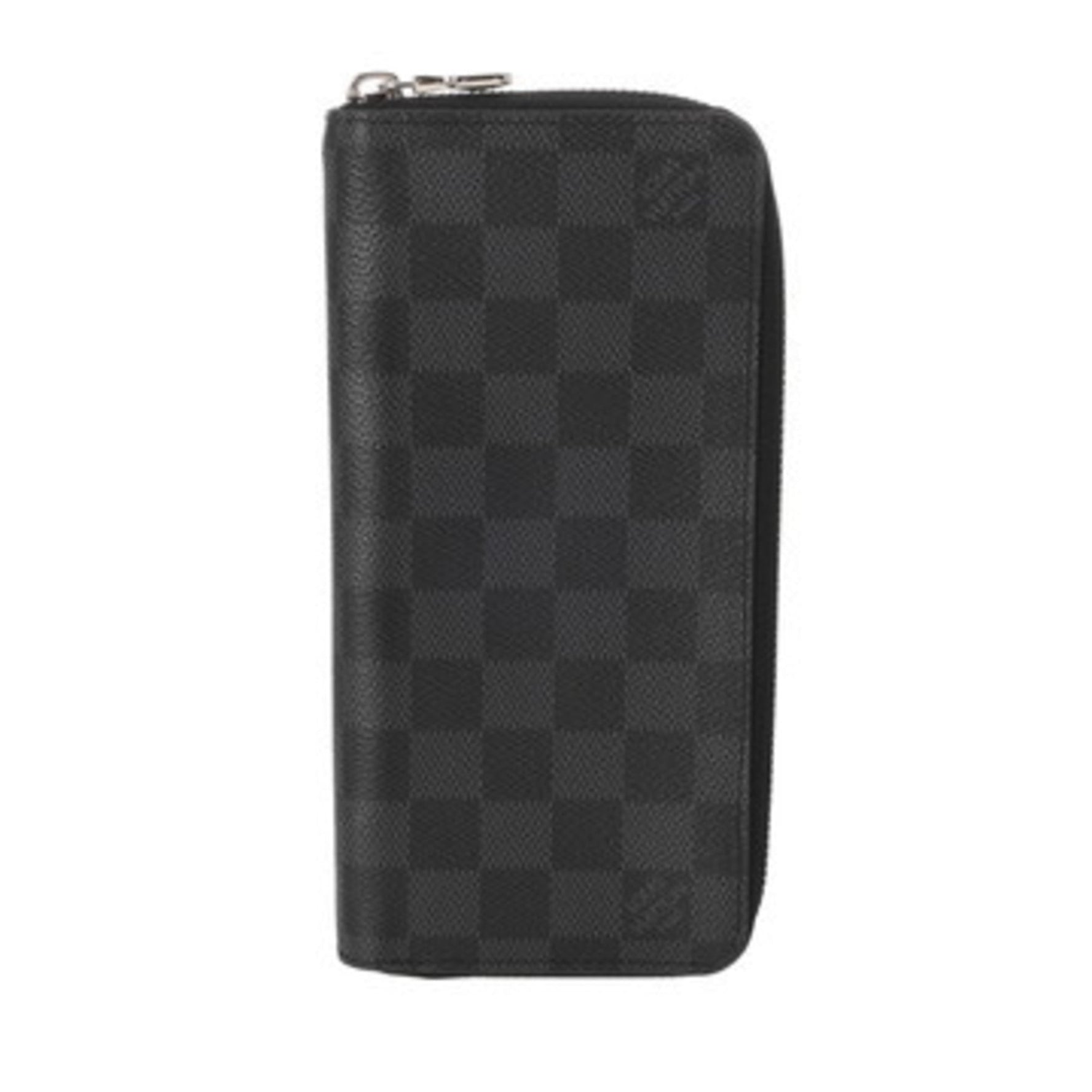LOUIS VUITTON Damier Graphite Zippy Wallet Vertical Black/Grey Canvas Long A-Rank Pre-Owned Ginzo