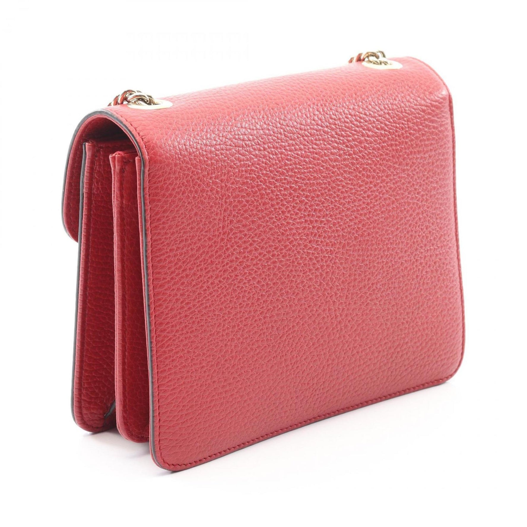 Gucci Interlocking G Shoulder Bag, Leather, Red