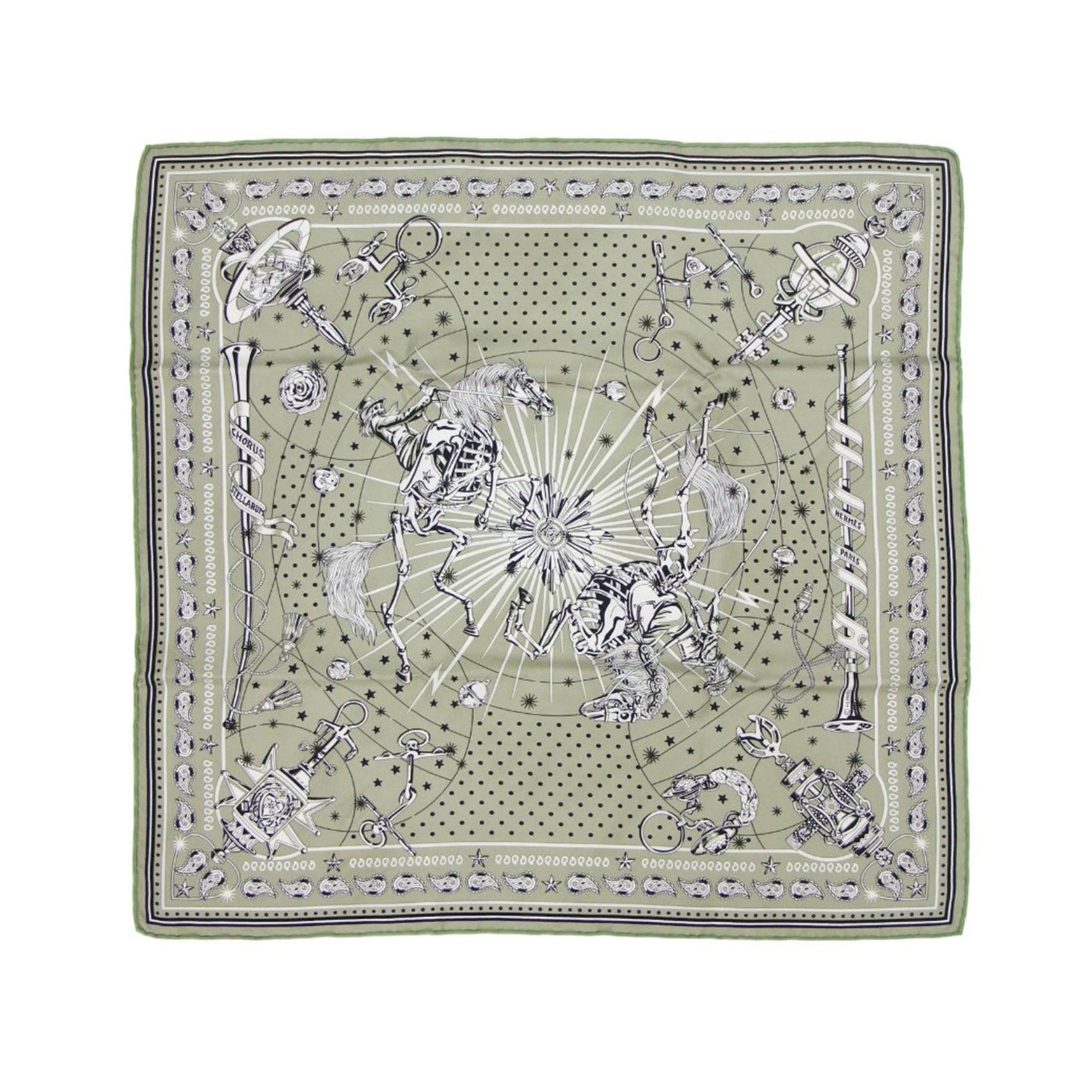 HERMES Silk Bandana 55 Chorus Stellarum Scarf Muffler