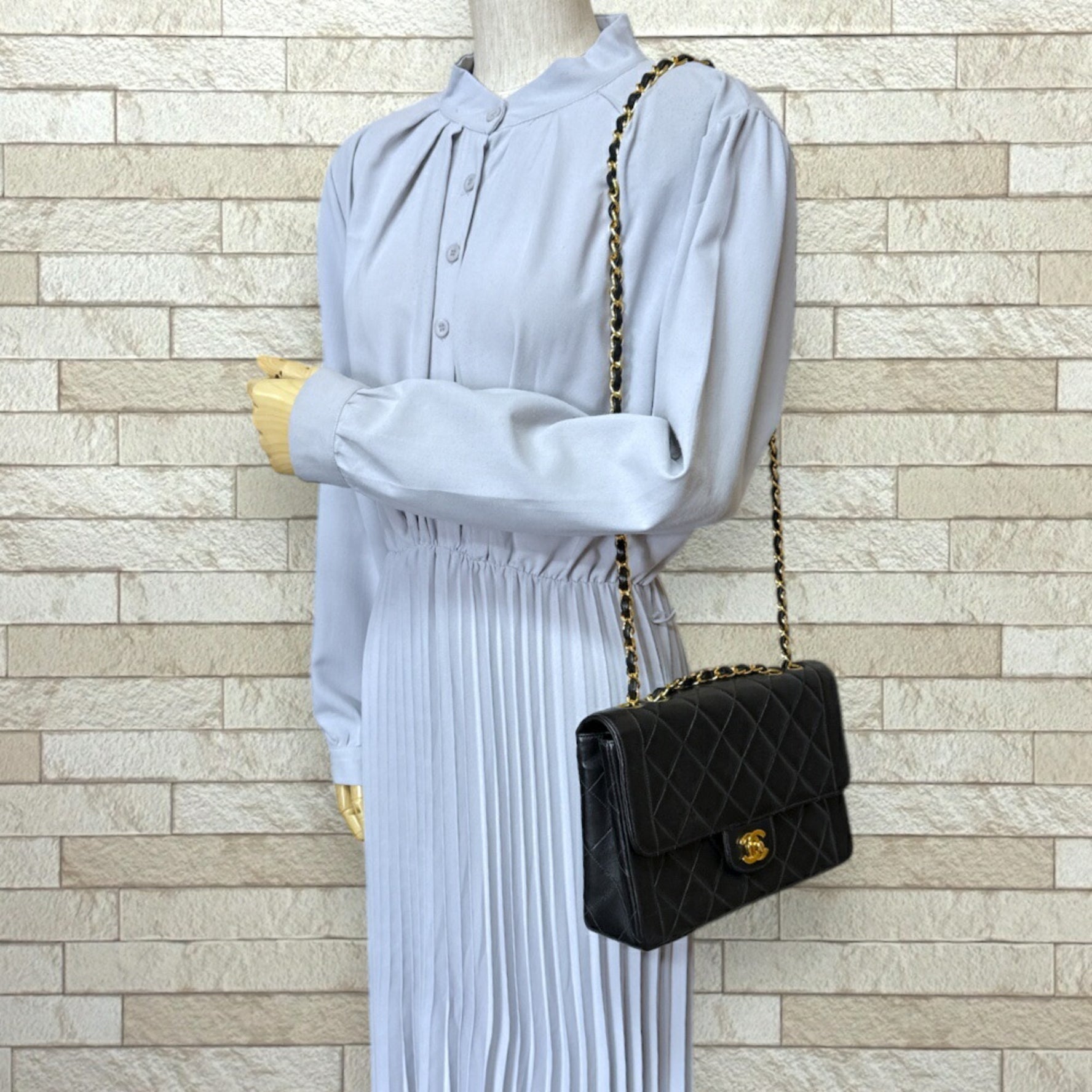 Chanel Matelasse Shoulder Bag Lambskin Double Chain