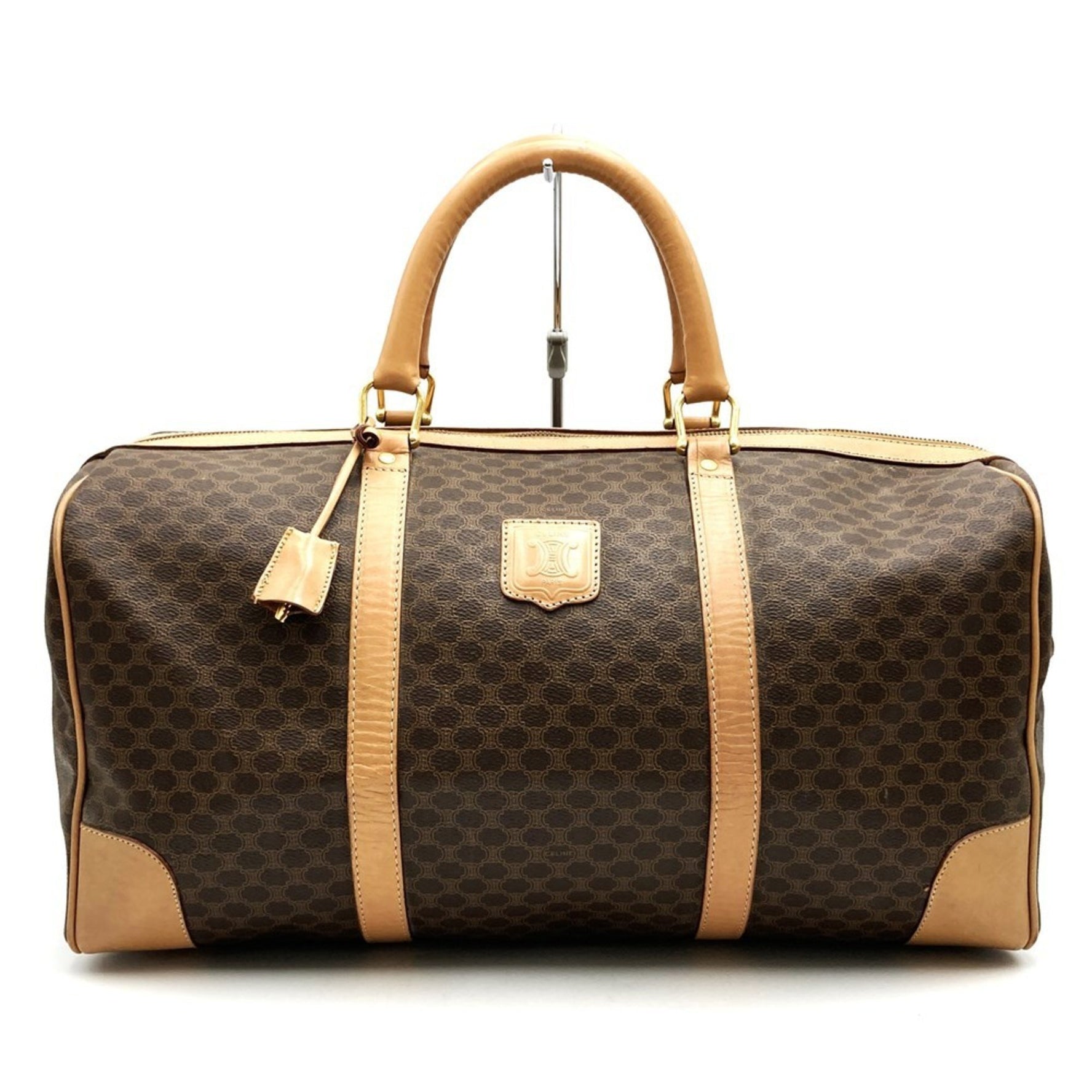 CELINE Boston Bag in Macadam Leather