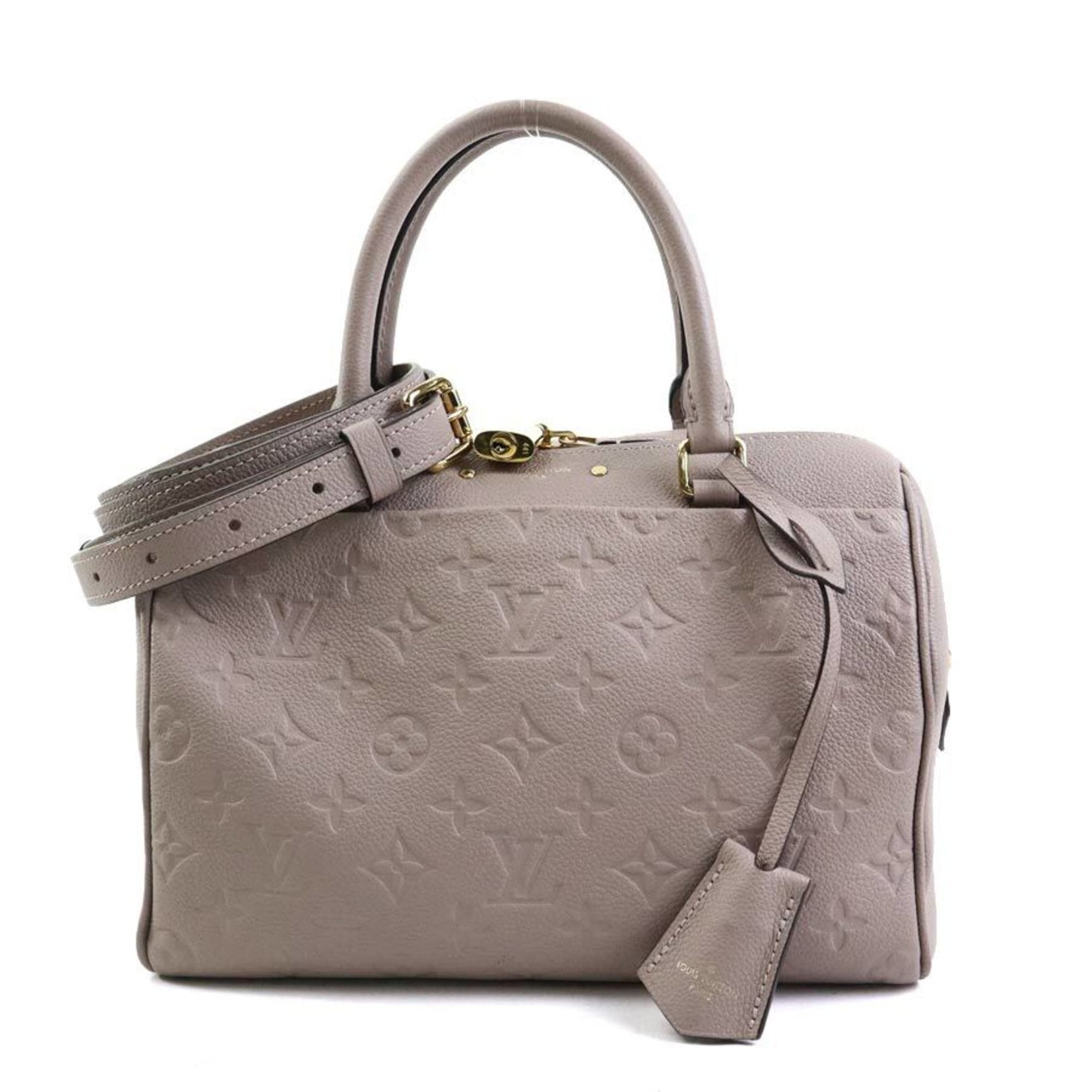 Louis Vuitton Handbag Shoulder Bag Monogram Empreinte Speedy Bandouliere 25 Gray Purple Gold