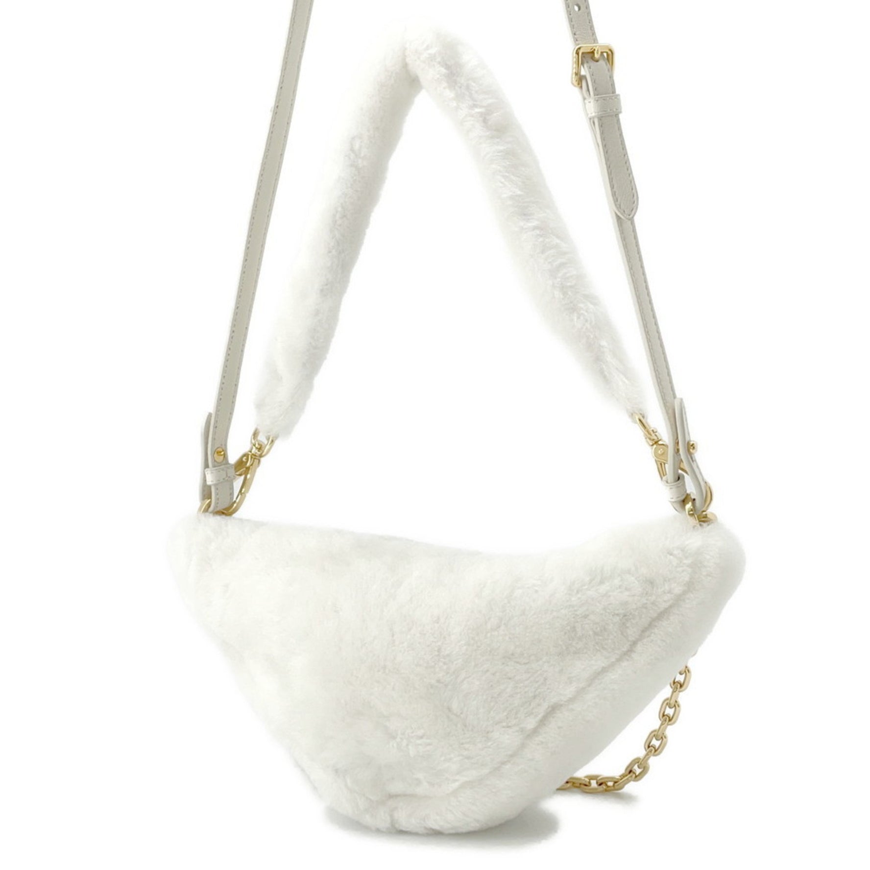Prada Handbag Triangle Fur Shoulder Bag
