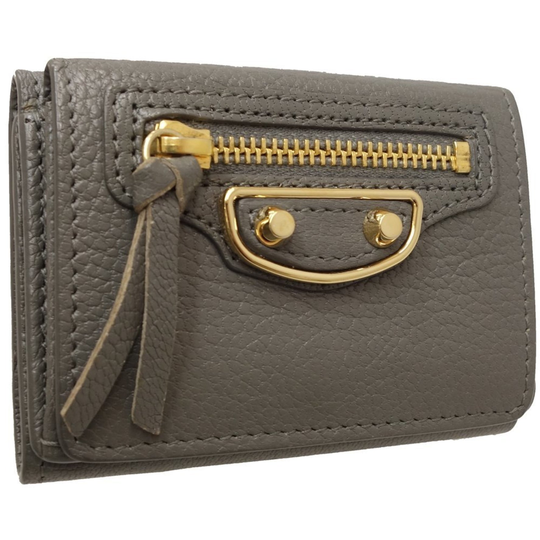BALENCIAGA Edge City Mini Wallet Trifold Leather