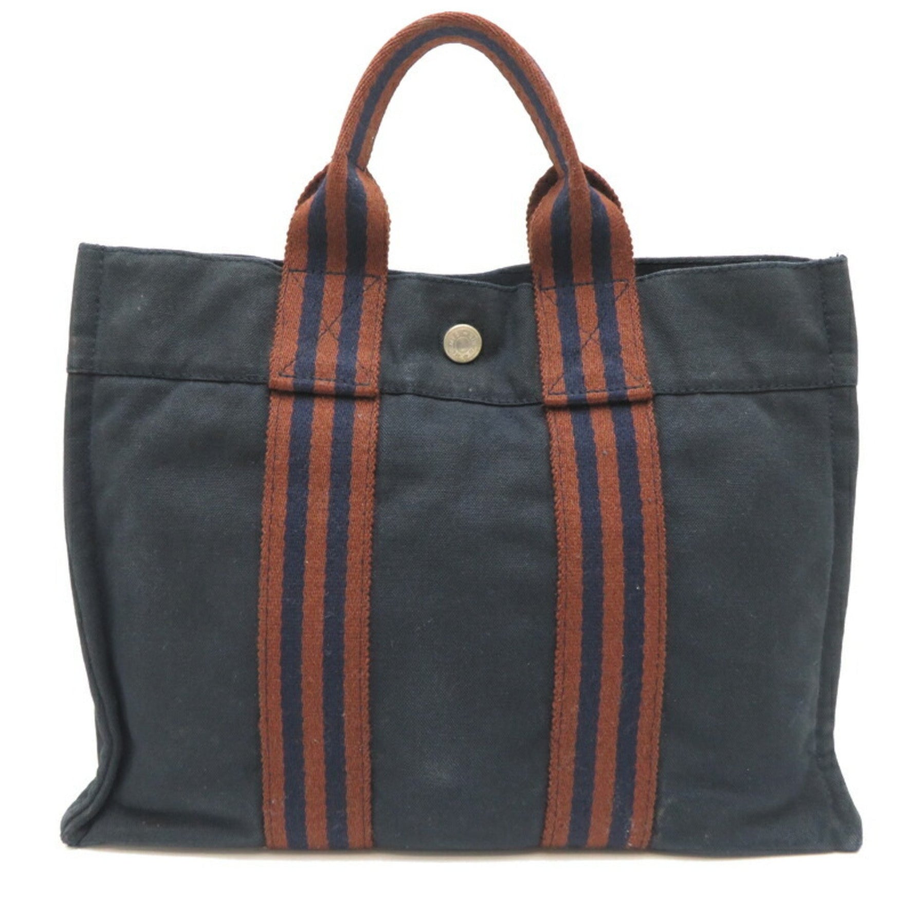 Hermes Hermès Foul Tote PM Women's Bag, 100% Cotton, Navy