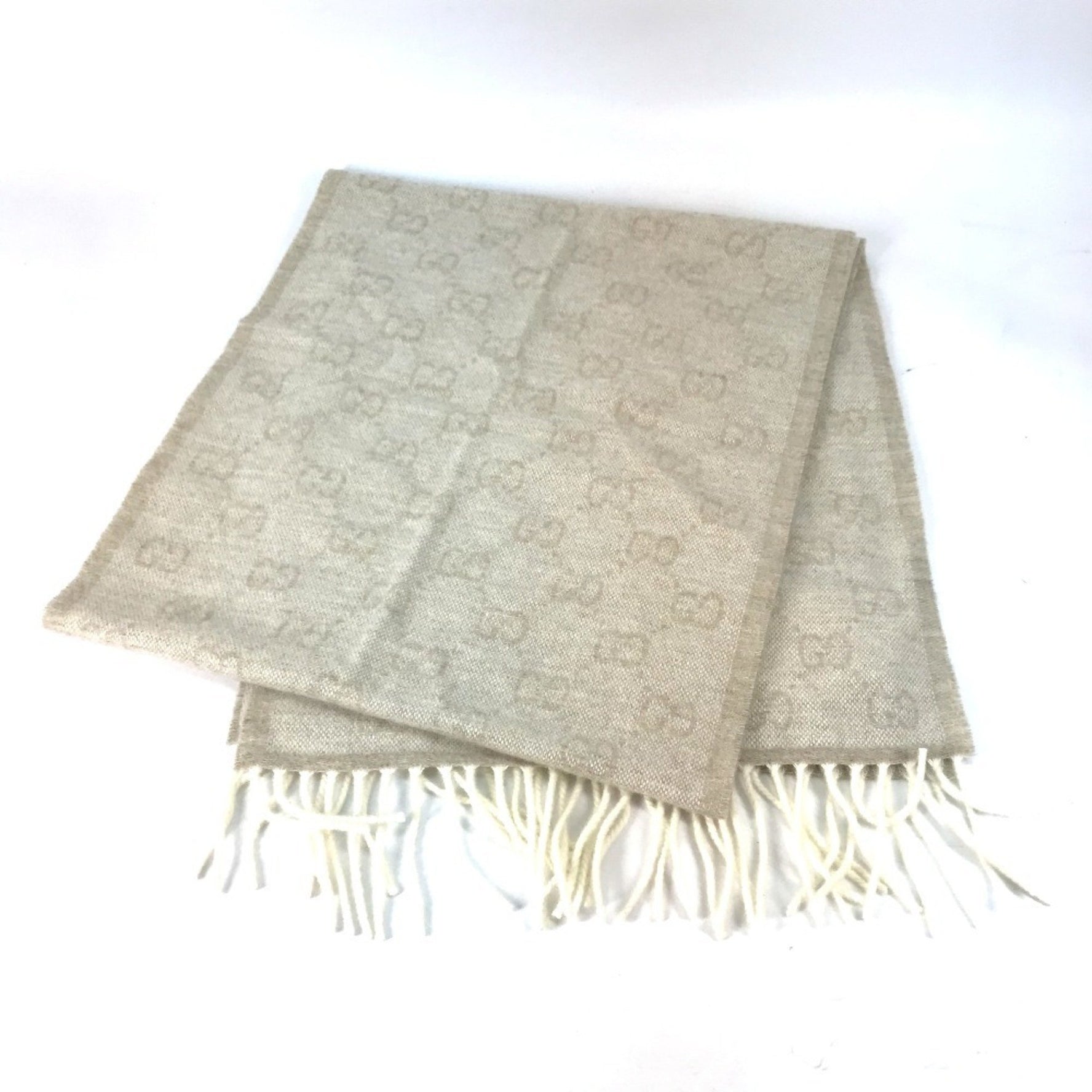 GUCCI GG Sherry Line Scarf Wool Men's