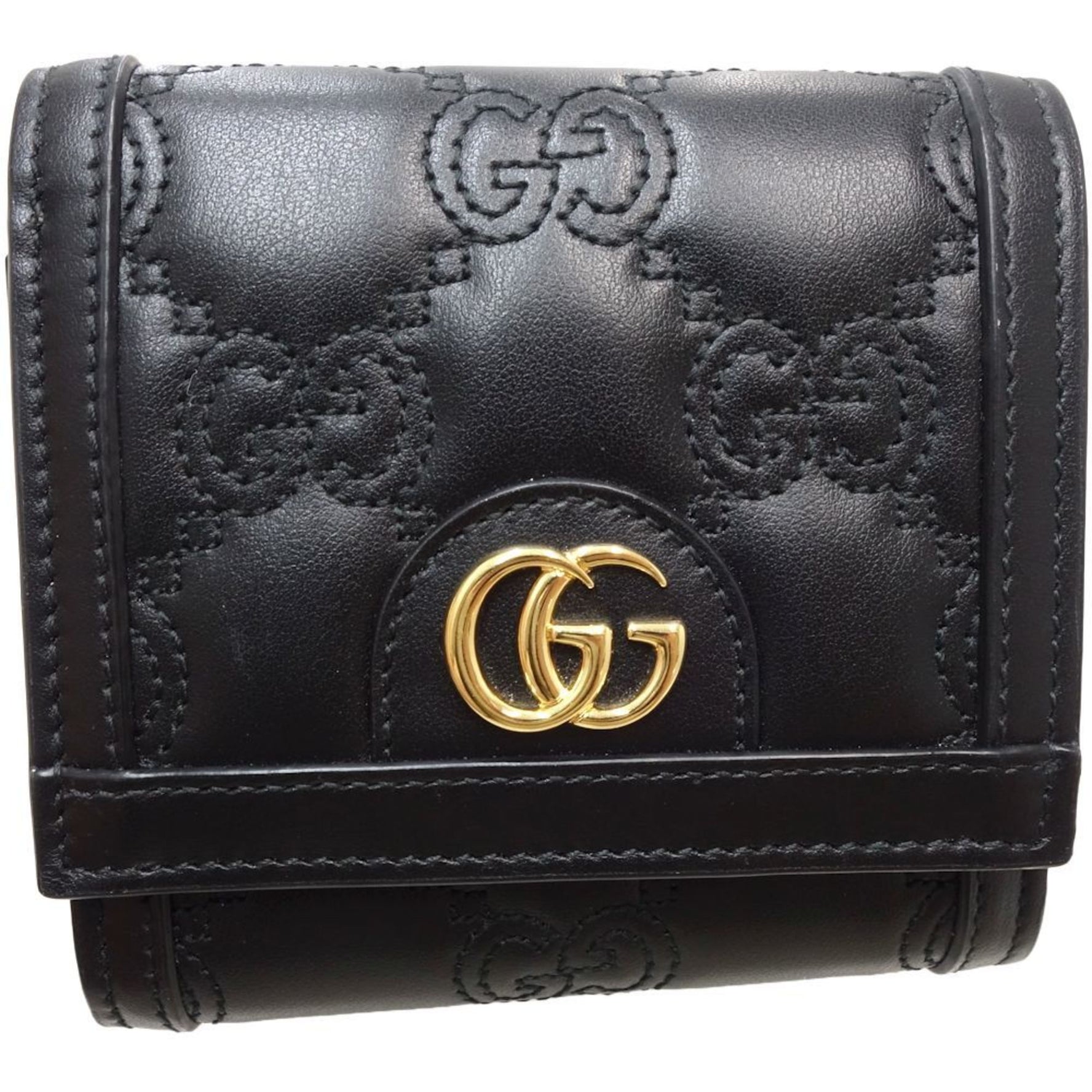 GUCCI Business Card Holder/Card Case Wallet Bifold Leather