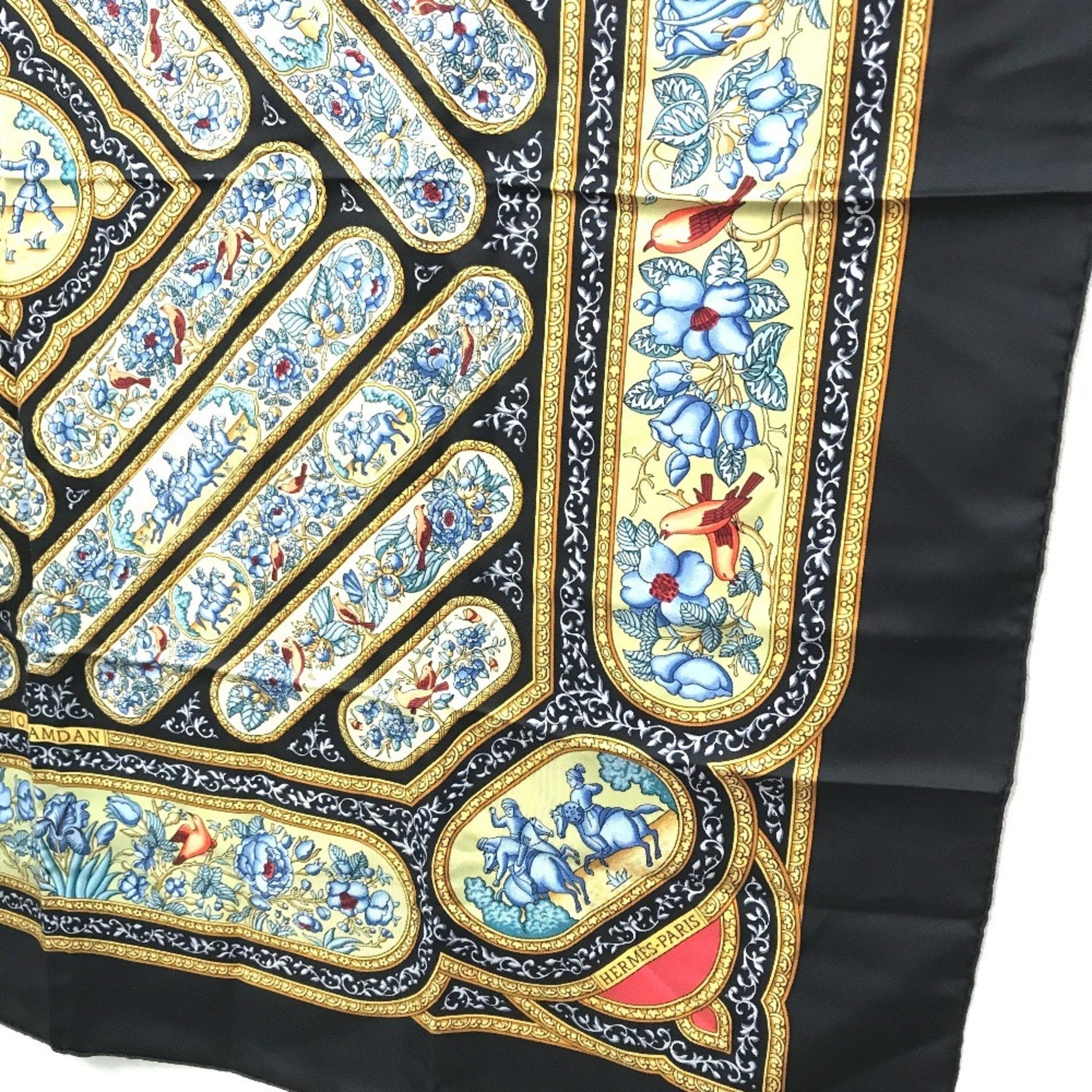 HERMES QALAMDAN Carre 90 Scarf Silk Like New