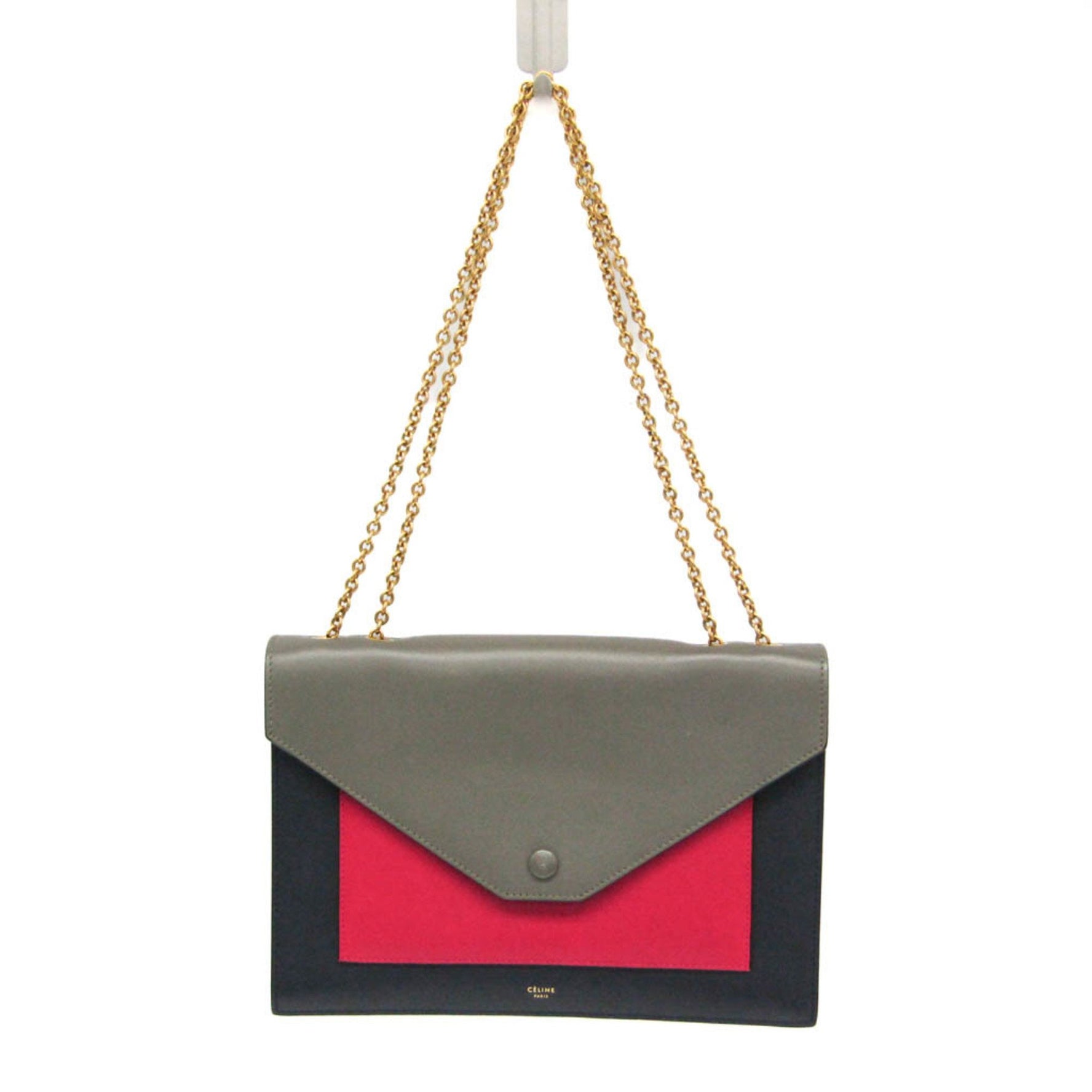 Celine Chain Flap Bag Leather Shoulder Bag Black,Gray,Red Color