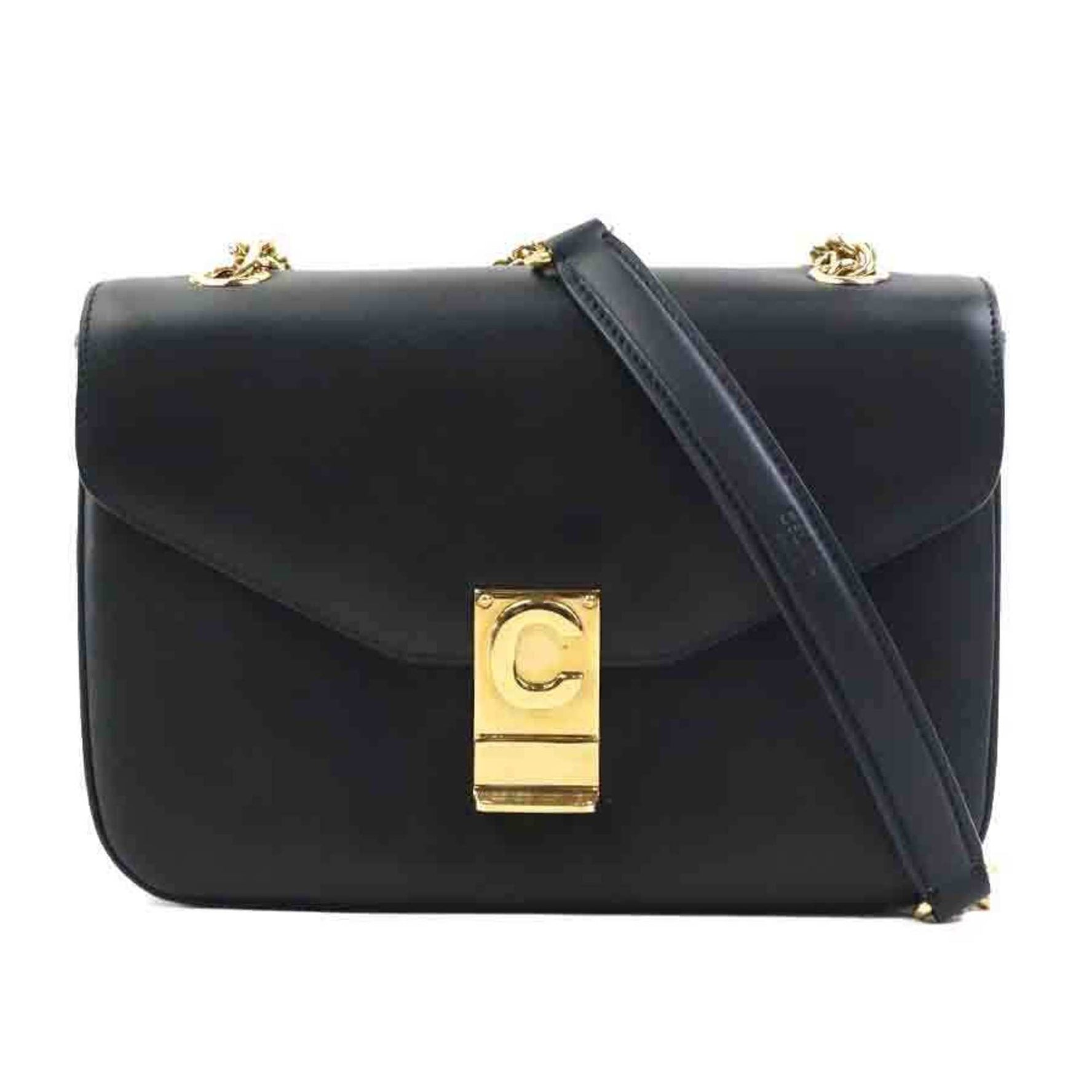 Celine Small C Bag Shoulder in Leather, Metal, and Gold