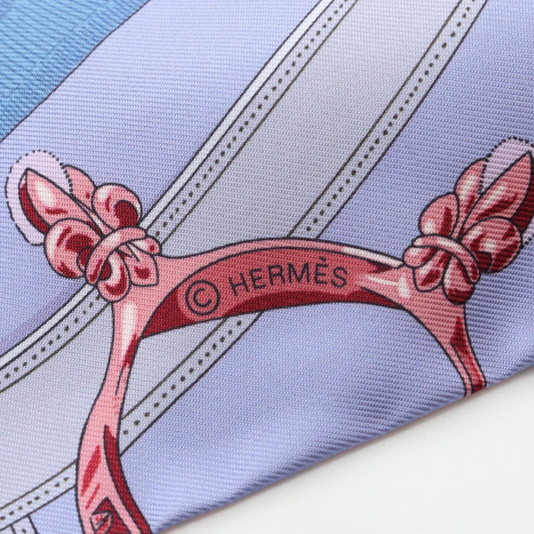 Hermes Hermès Maxi Twilly CAVALCADOUR Silk Scarf Blue, Pink, Multicolor