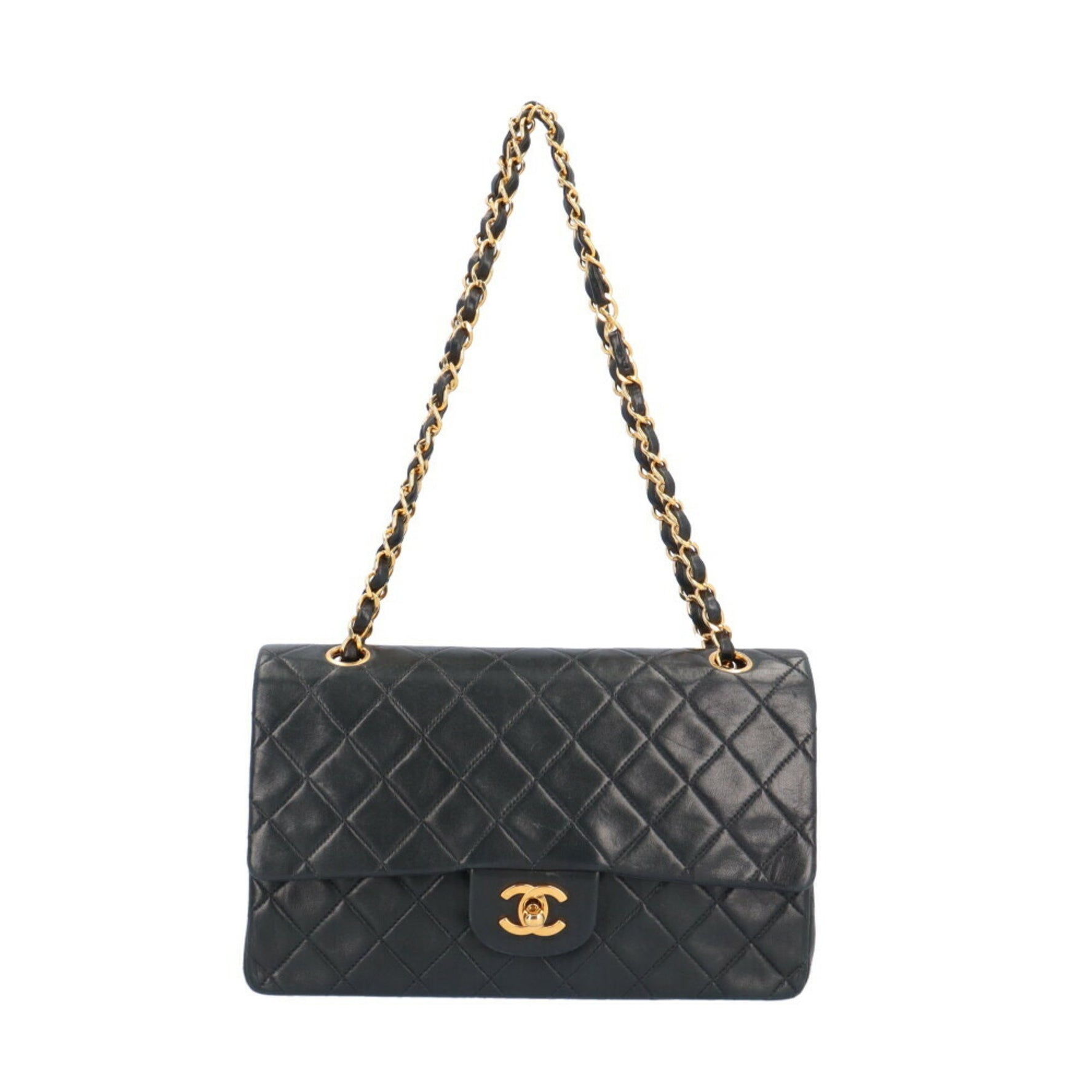Chanel Matelasse Shoulder Bag Lambskin Double Chain Flap