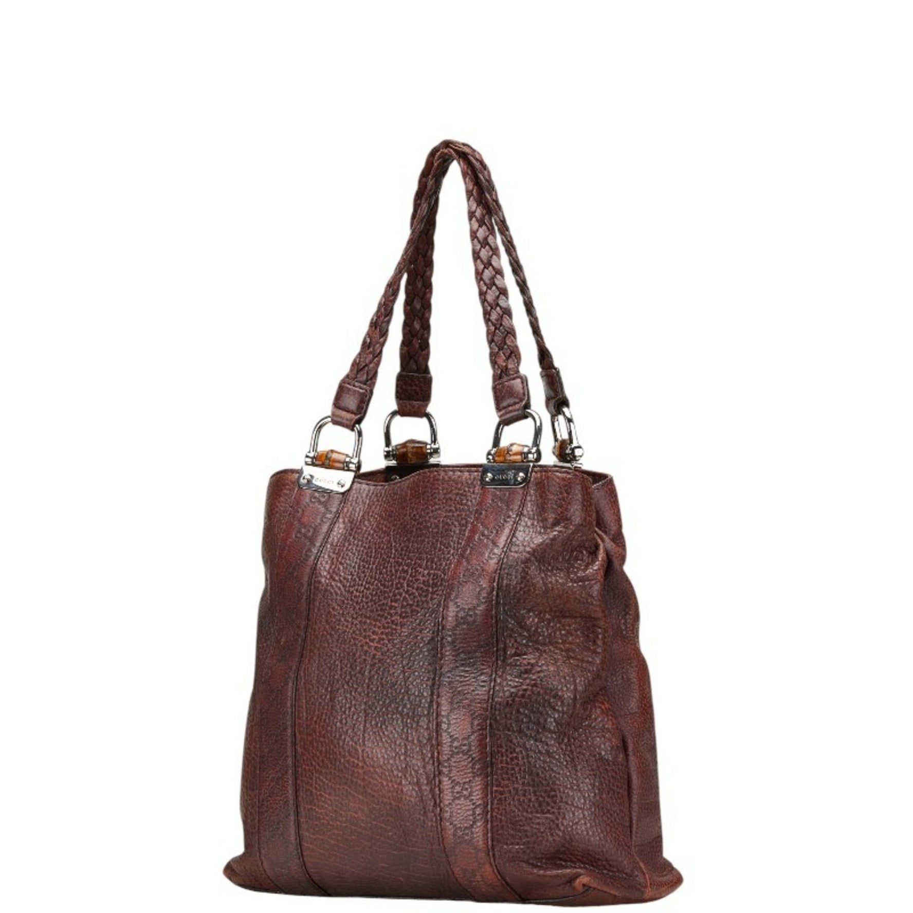 Gucci Guccissima Bamboo Tote/Shoulder Bag Leather and Canvas