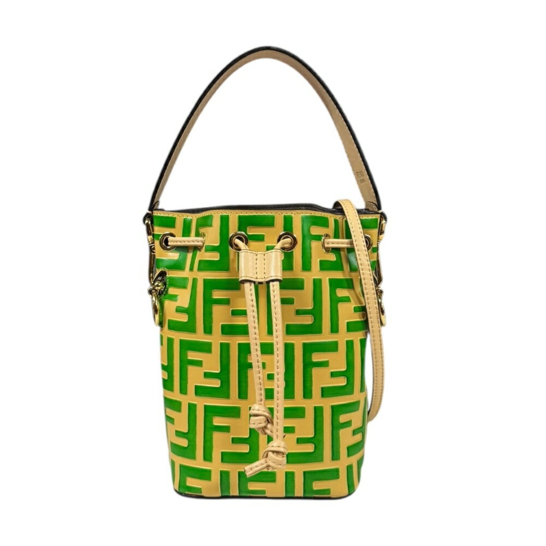 Fendi Mini Montresor Shoulder Bag Leather Beige